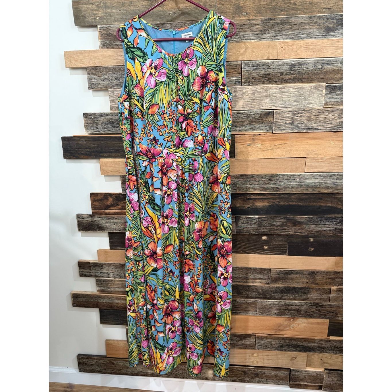 Robert Talbott Talbots Midi Floral Colorful Blue Green Pink Tropical Chiffo Size XXL / US 16-18 / IT 52-54 - 1 Thumbnail