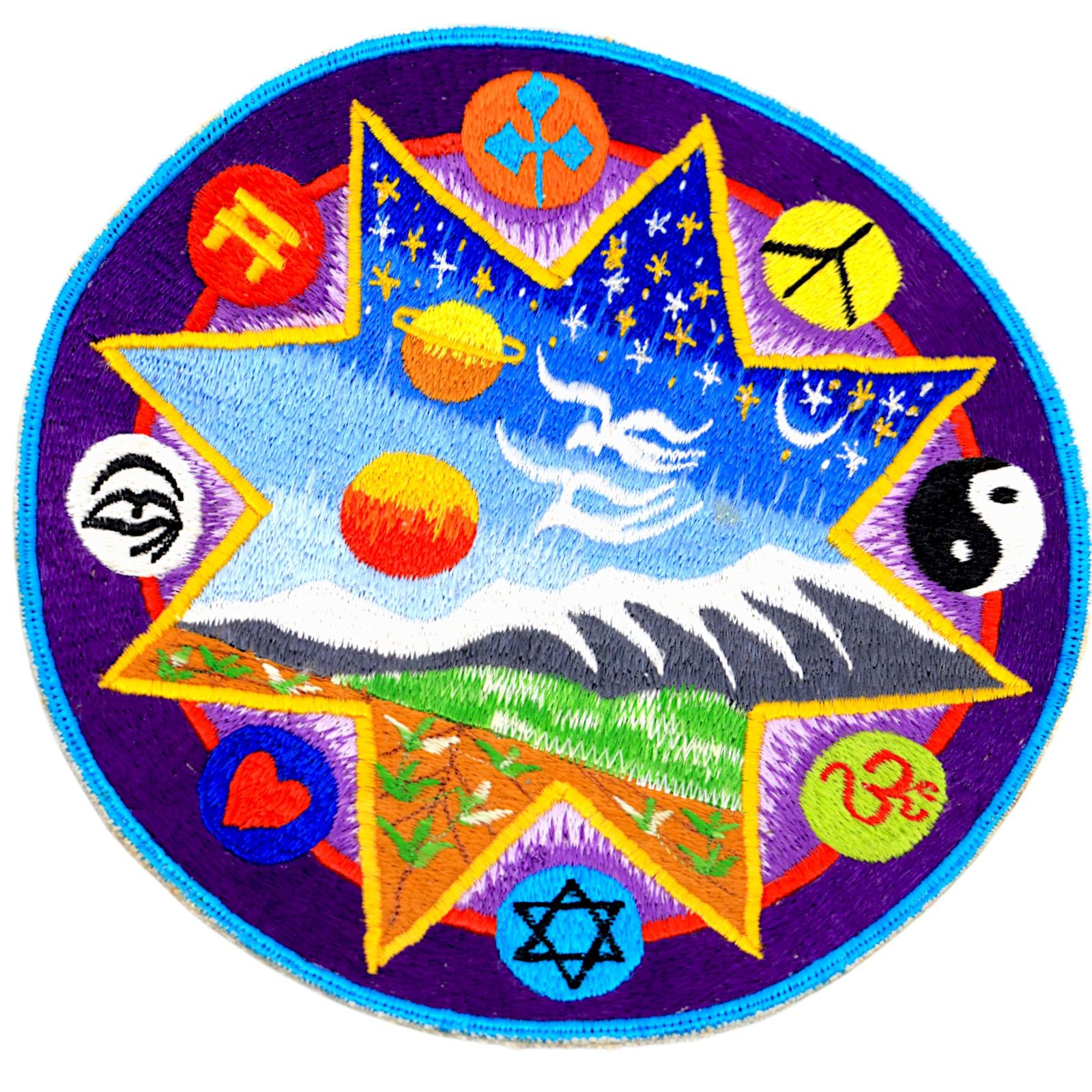Other Chakra Star Himalayan Mountain Rainbow Color 7" Patch vtg Size ONE SIZE - 1 Thumbnail