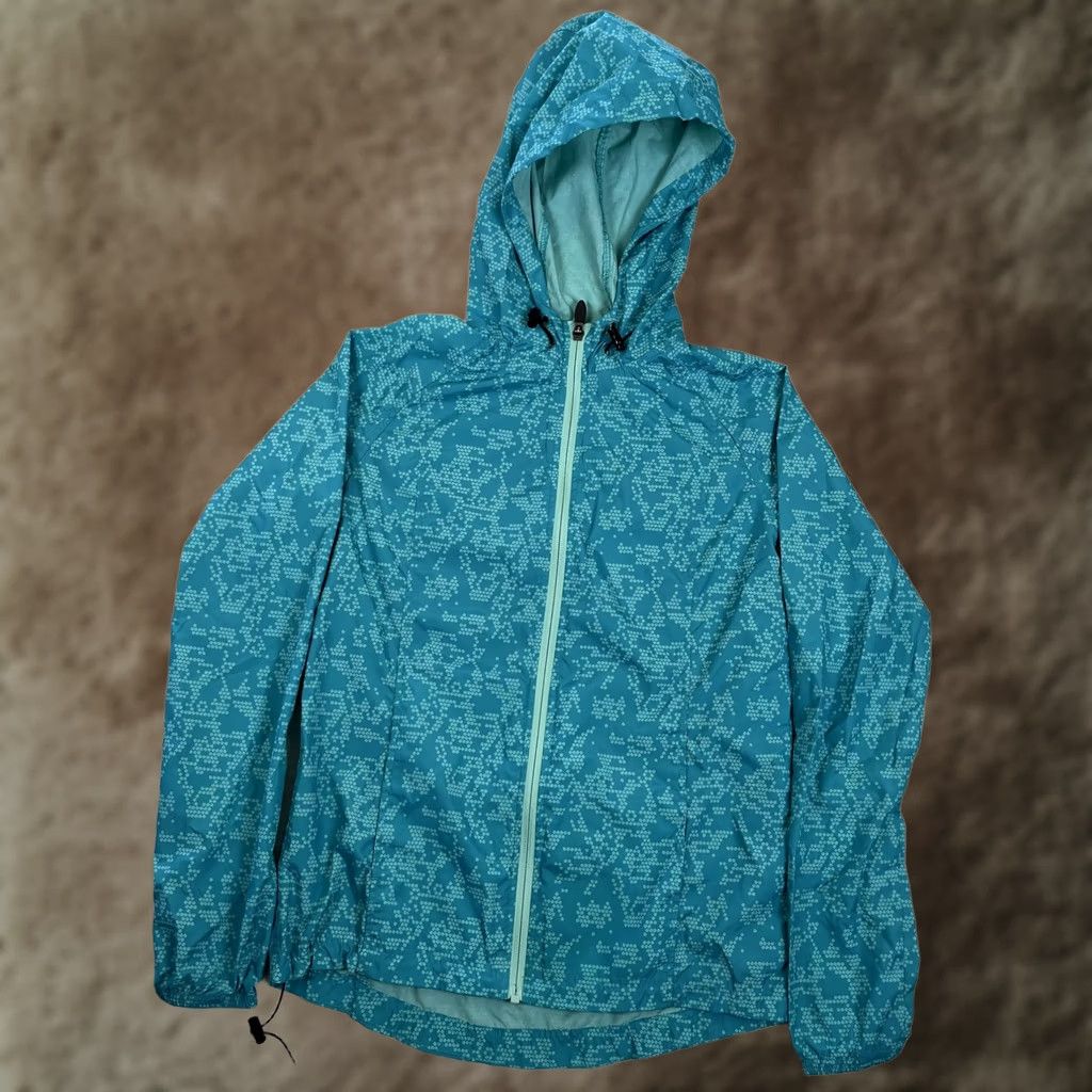 Asics ASICS Windbreaker Jacket Womens Small Blue Hooded Lightweight Reflective Running & Gym | Zip Front, Pockets, Elastic Cuffs, Drawcord Hem Size S / US 4 / IT 40 - 1 Thumbnail