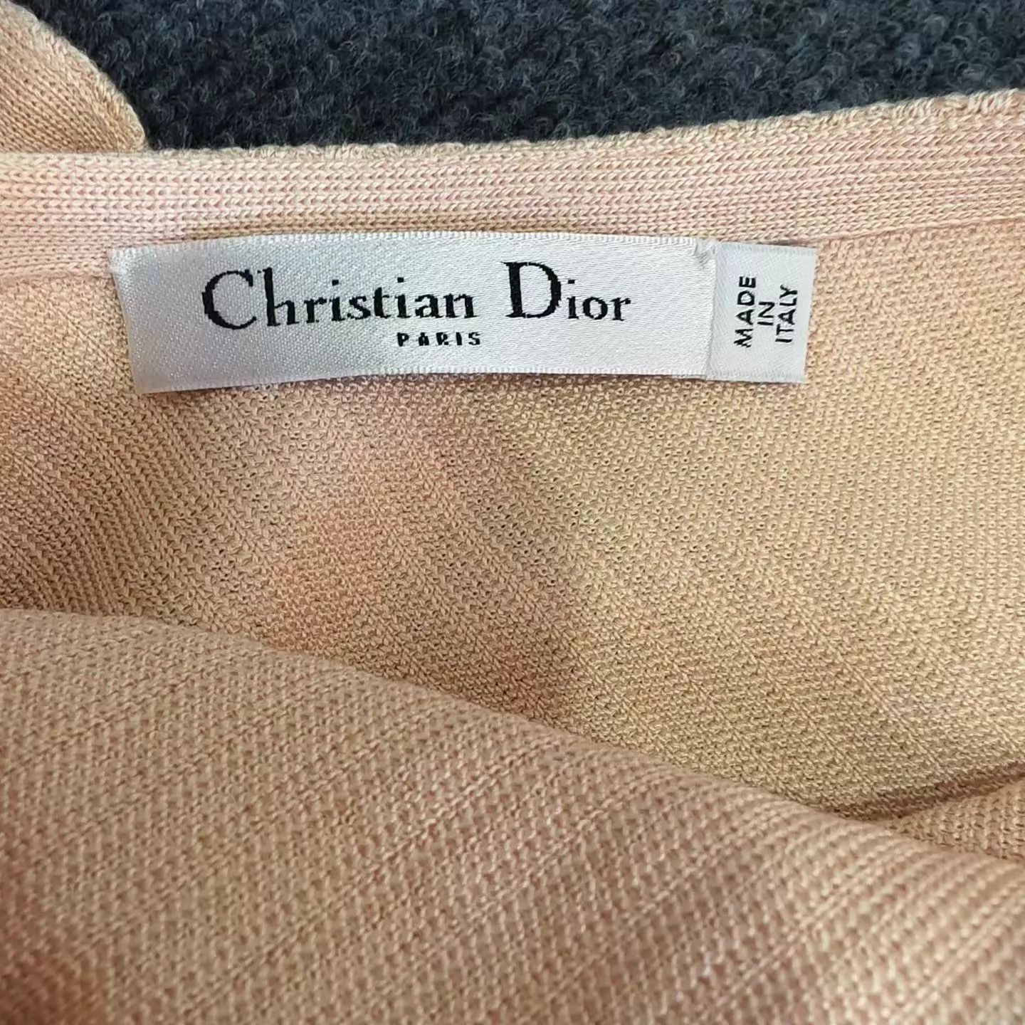 Dior Dior Light Pink Back V-neck Silk Dress Size XS / US 0-2 / IT 36-38 - 3 Thumbnail