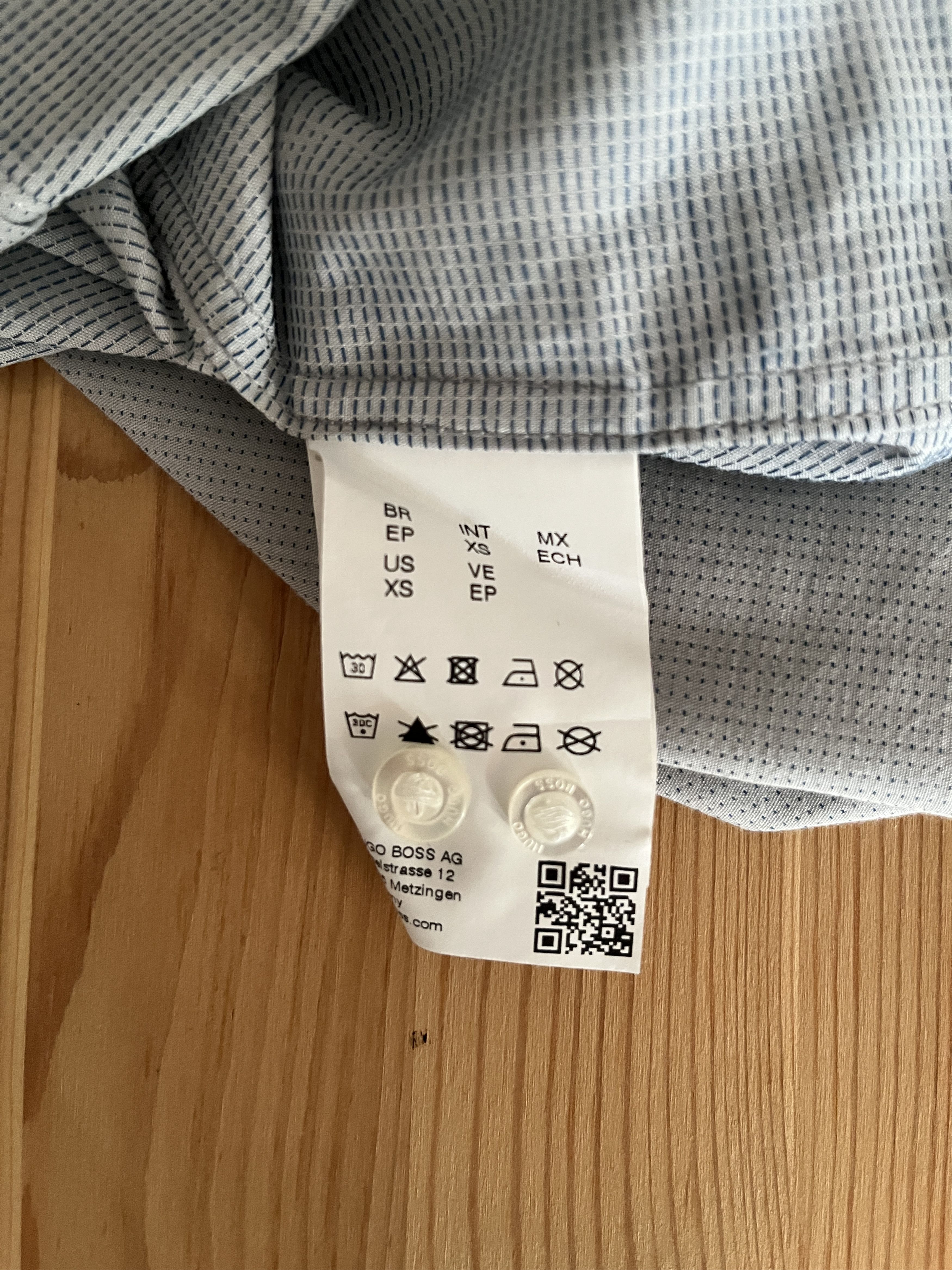 Hugo HUGO light gray patterned button-down shirt XS Size US XS / EU 42 / 0 - 6 Thumbnail