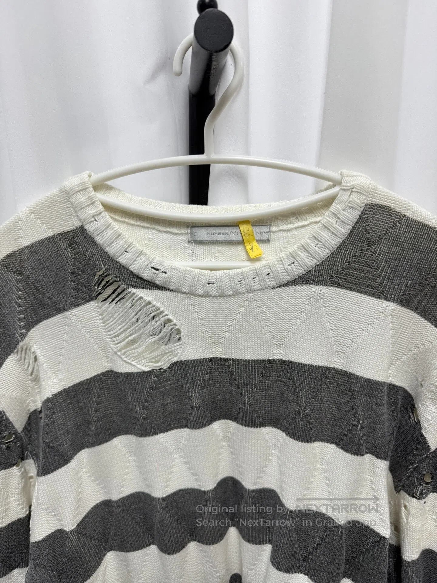 Comme des Garcons Homme Plus Striped Distressed Sweater Size 4. Size US XL / EU 56 / 4 - 2 Thumbnail