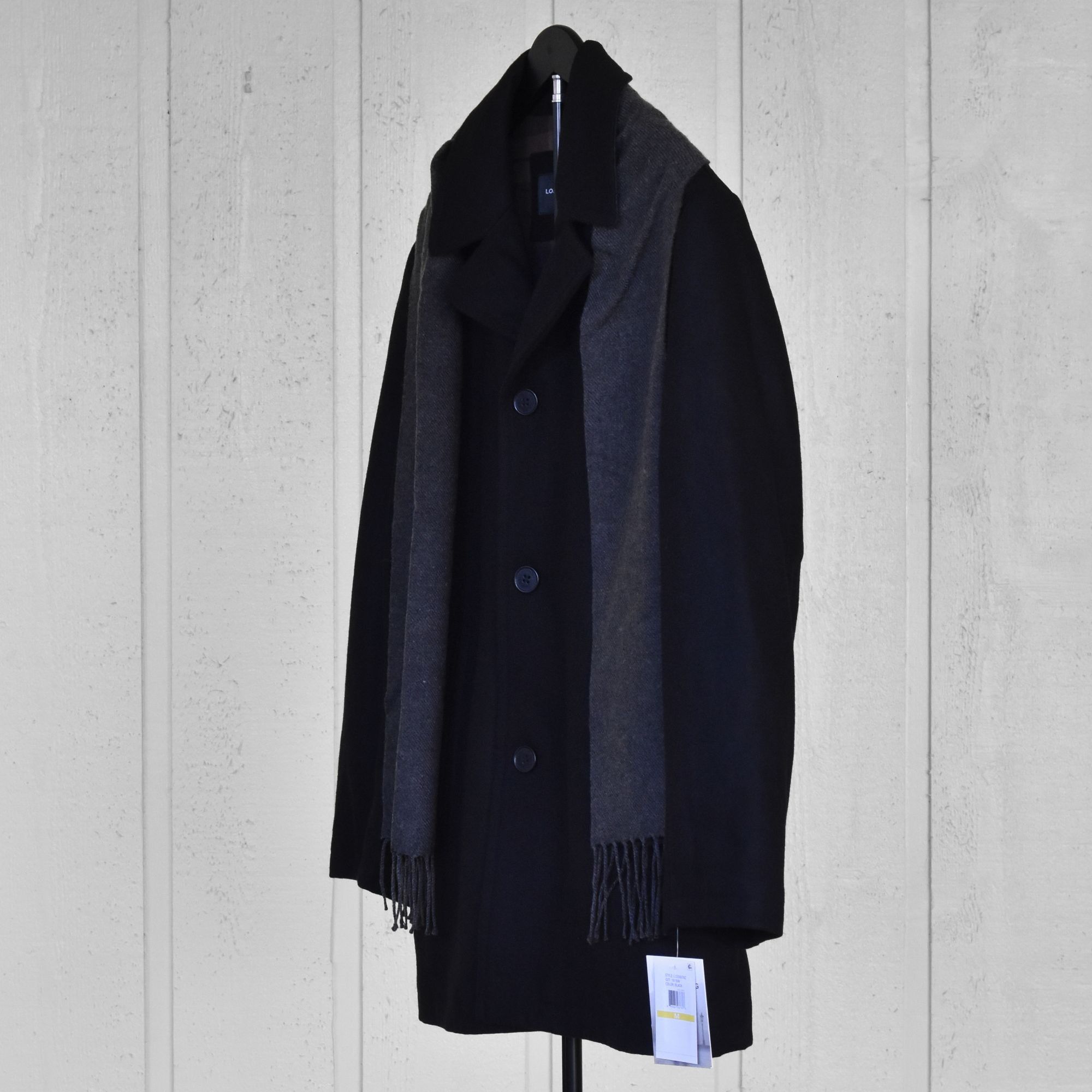 London Fog London Fog Men Amity Wool Blend Jacket Coat with Scarf Black Size US M / EU 48-50 / 2 - 6 Thumbnail