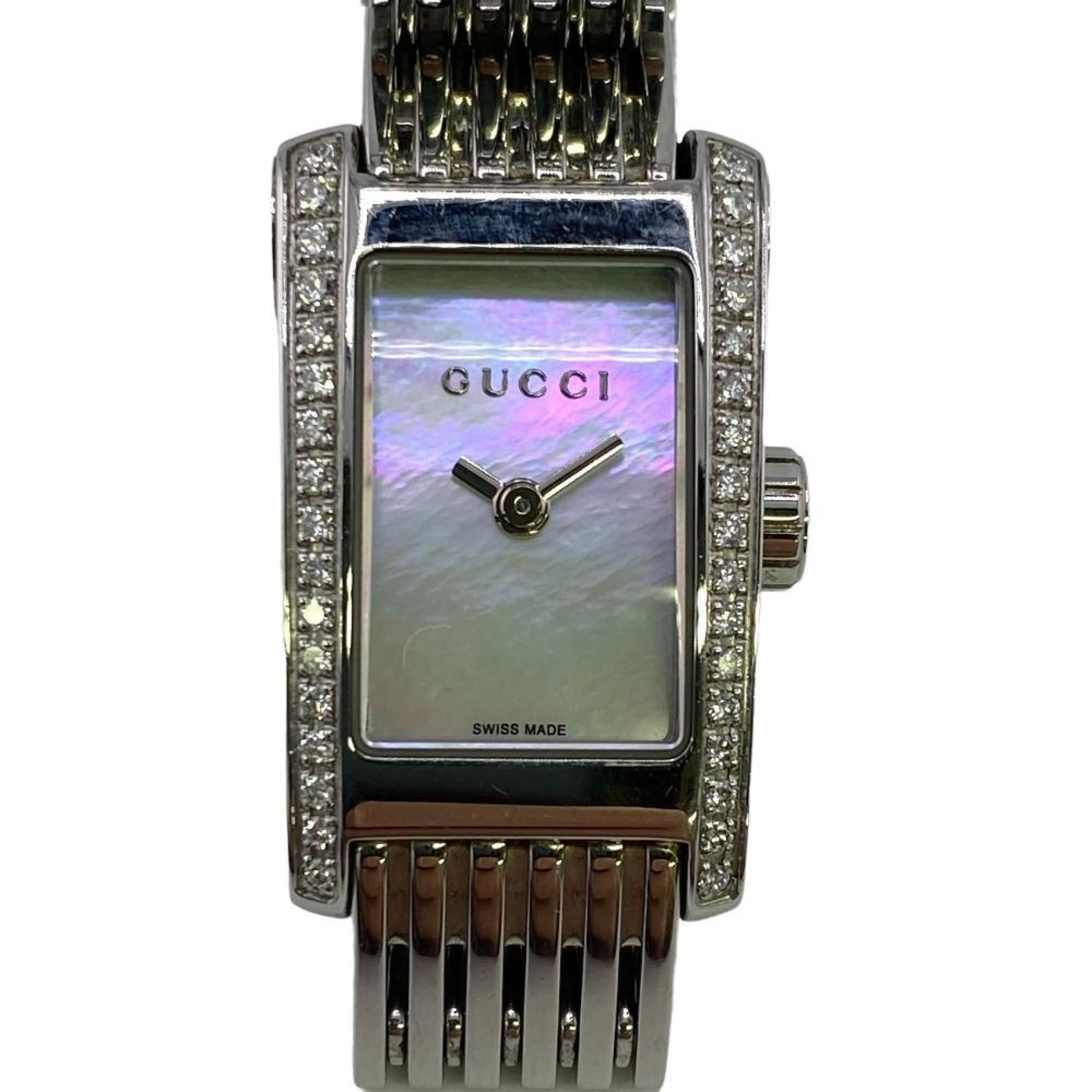 image of Gucci 8600L G Metro Quartz Side Diamond Watch Silver Women's Z0006237