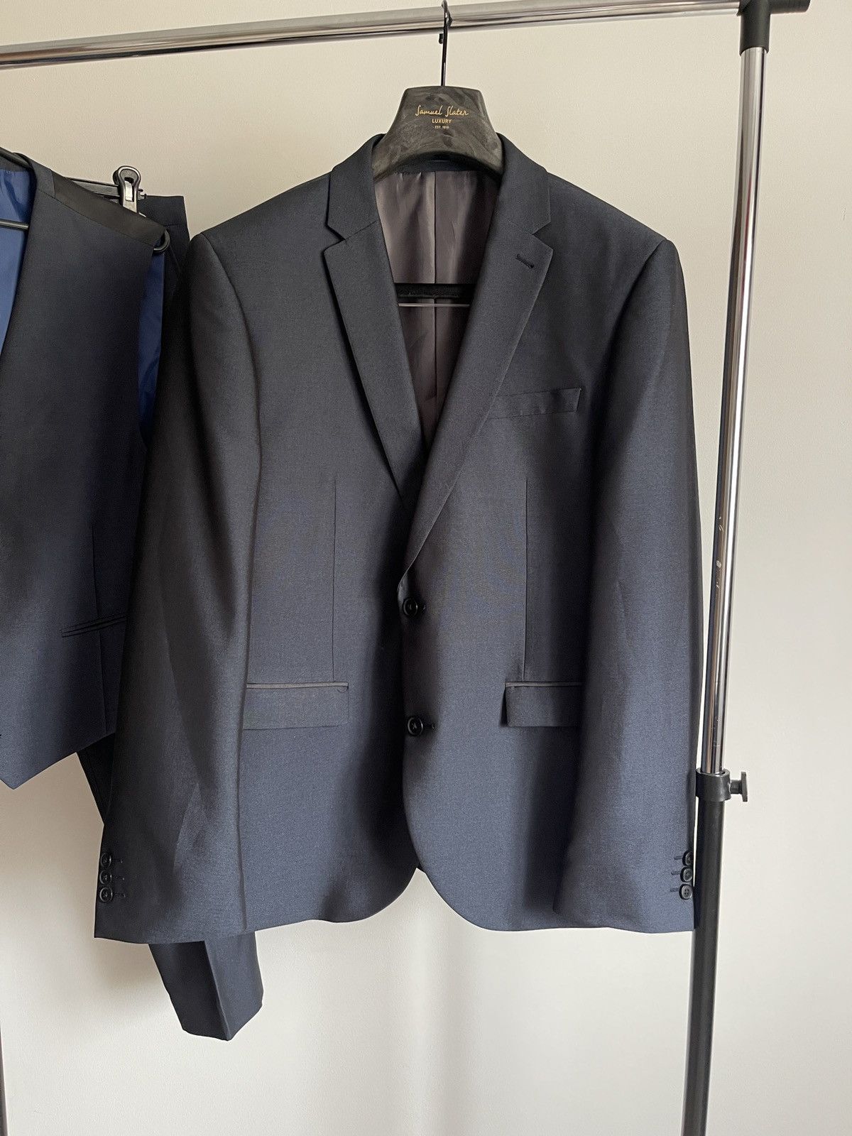 NEXT Classic suit next 44R blazer trousers vest gray dark blue Size 44R - 2 Thumbnail