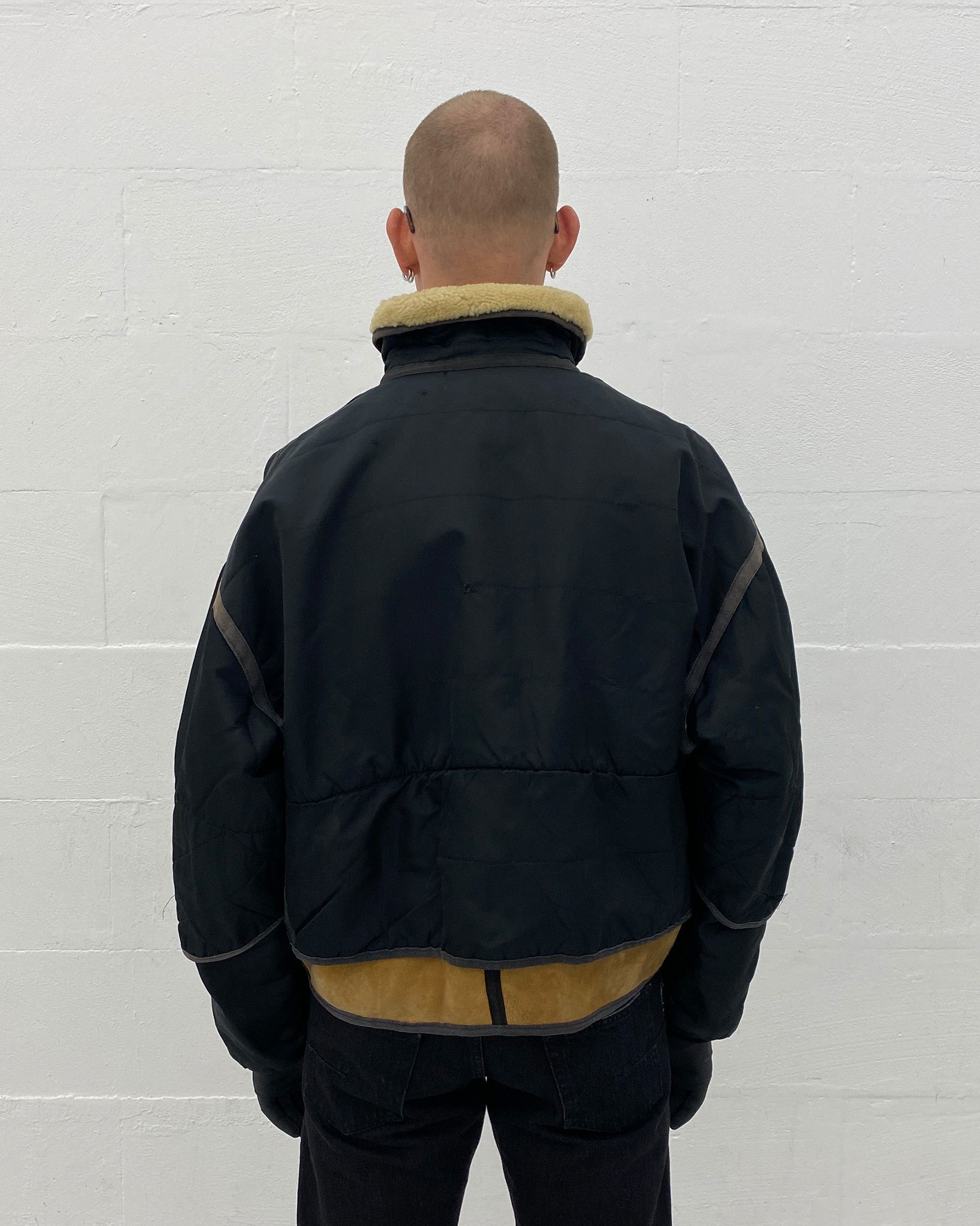 Chevignon 1980s Cosmos Nylon Leather Obersized Flight Jacket Size US XXL / EU 58 / 5 - 8 Thumbnail