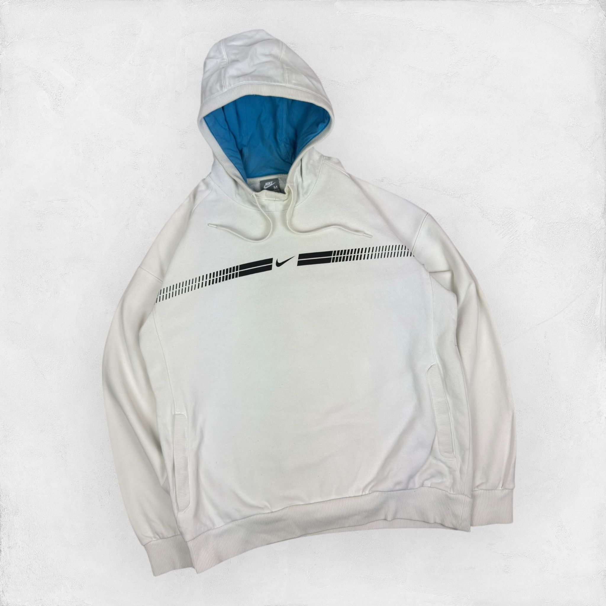 Nike Nike Men's White Middle Swoosh Pullover Fleece Hoodie Medium Size US M / EU 48-50 / 2 - 1 Thumbnail