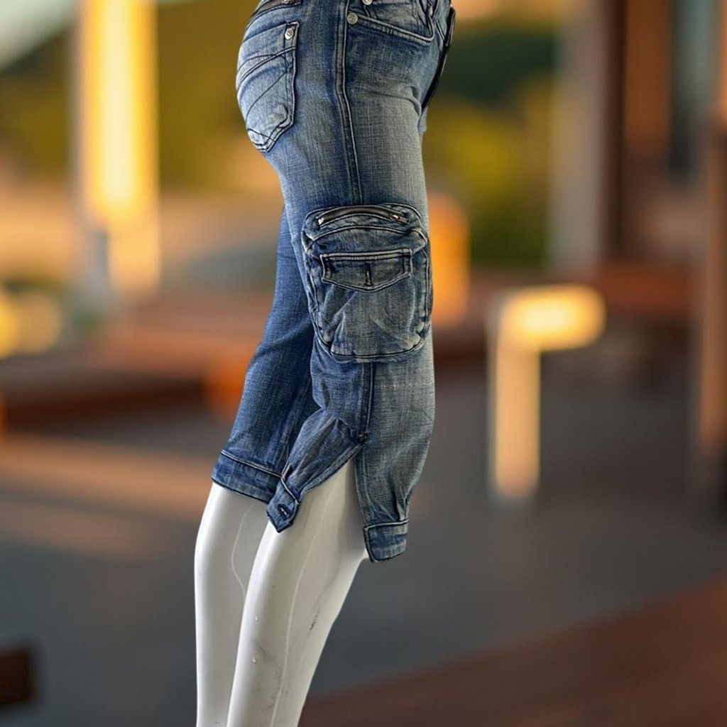 Rock & Republic Rock & Republic Women's Blue Denim Cargo Jeans size 27 Size 27" / US 4 / IT 40 - 6 Thumbnail