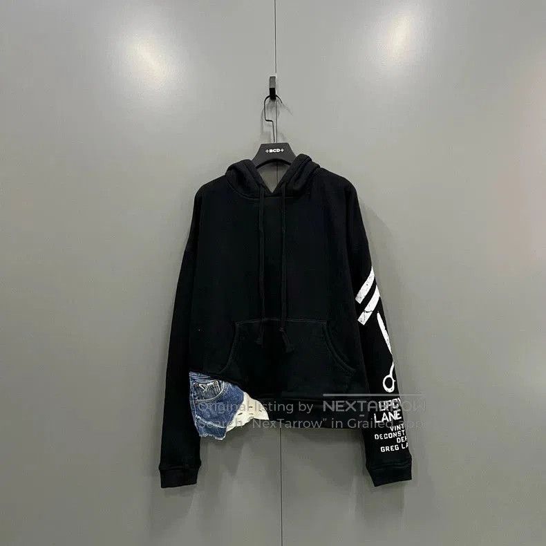 Greg Lauren Greg Lauren Fleece Denim Patchwork Hoodie. Size US S / EU 44-46 / 1 - 1 Thumbnail