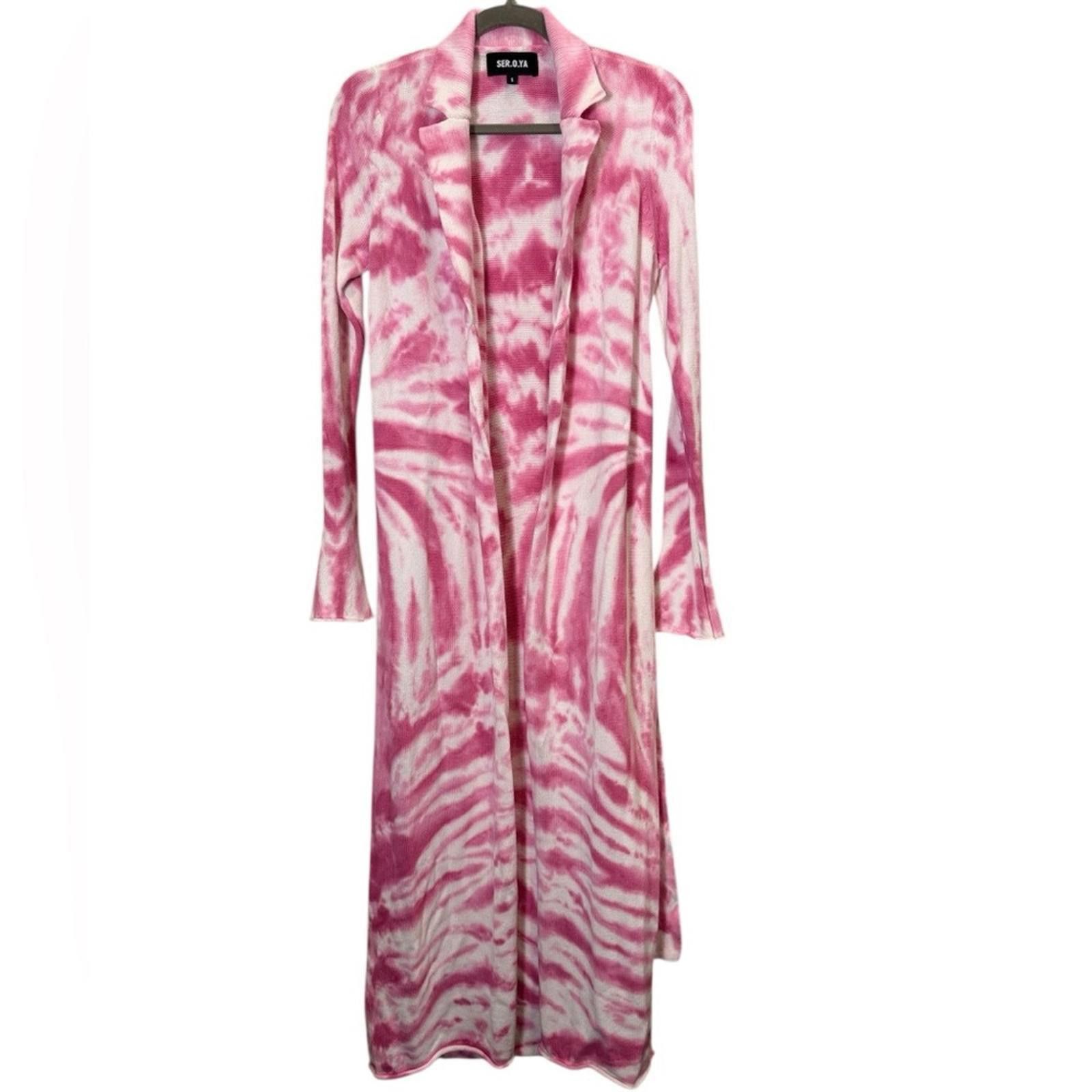 Other Ser.O.Ya Gloria Cardigan Full Length Pink Tie Dye sz S Size S / US 4 / IT 40 - 9 Thumbnail