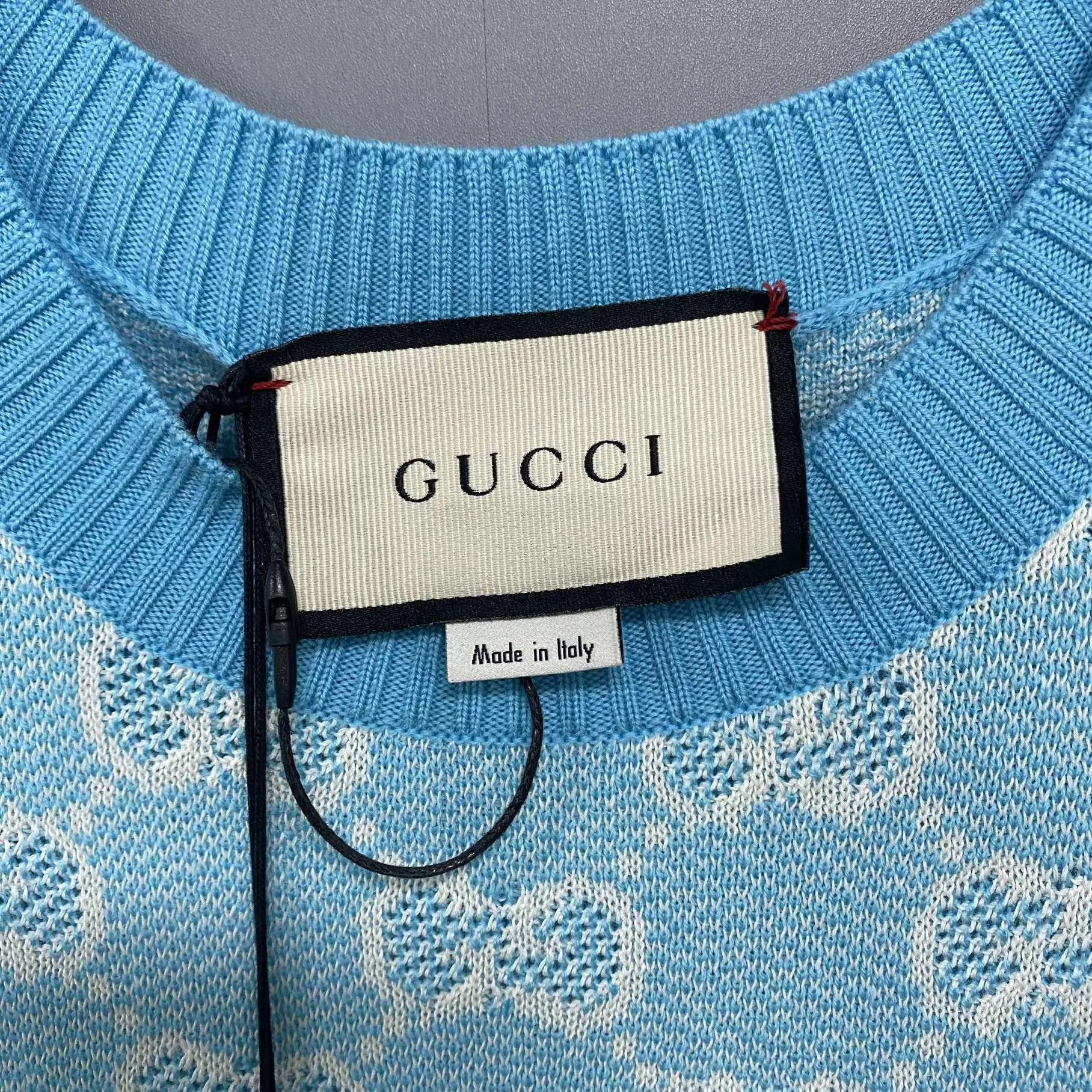 Gucci GUCCI Blue Allover Jacquard Dress M Size M / US 6-8 / IT 42-44 - 4 Thumbnail