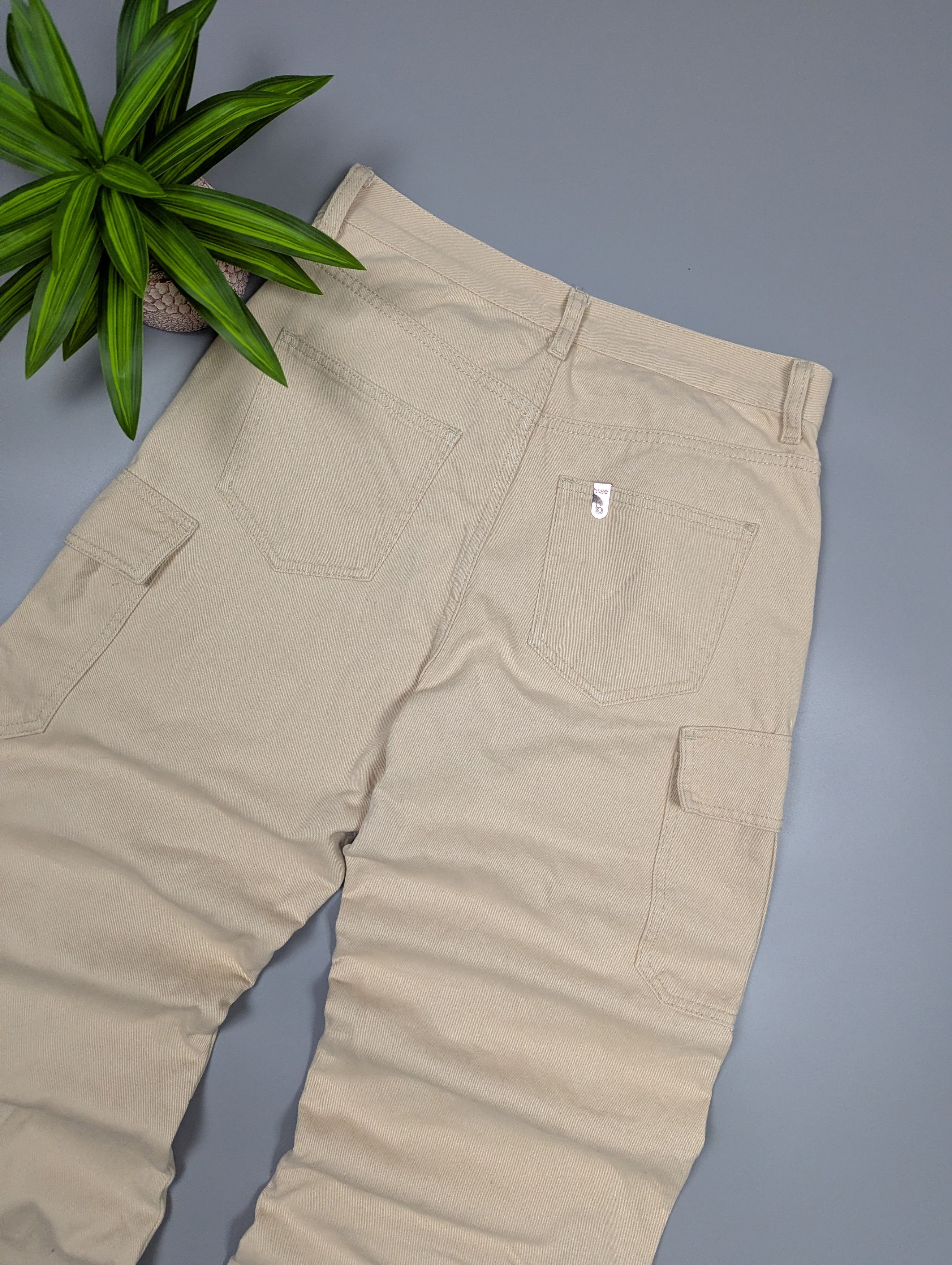 Liu Jo Liu Jo Y2K Beige Wide Leg Cargo Pants Multi Pocket Baggy Size 31" - 19 Thumbnail