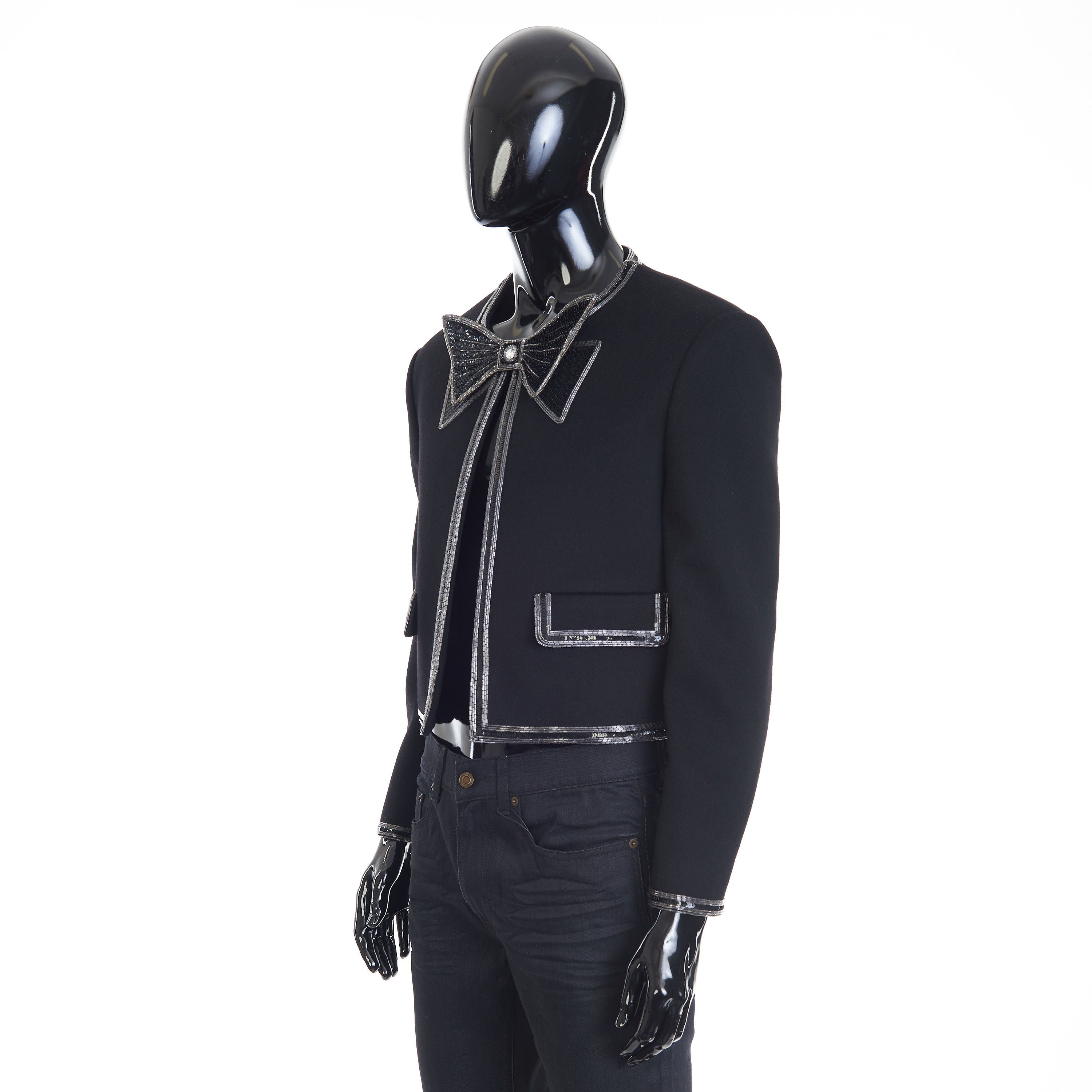 Celine Bow-tie Cardigan With Pearl And Sequin Embroidery Size US S / EU 44-46 / 1 - 2 Thumbnail