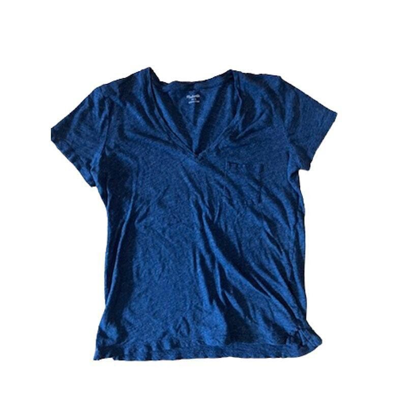 Madewell Madewell Women's T-Shirt V-Neck Blue Size Small Size S / US 4 / IT 40 - 1 Thumbnail