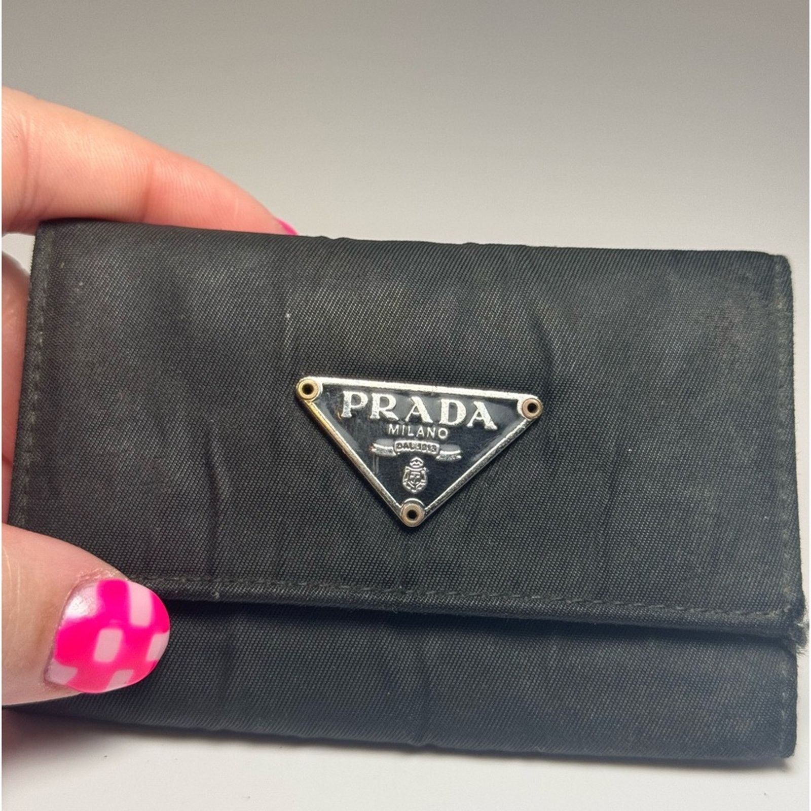 Prada Prada Black Nylon Key Holder FAIR Condition Snap Close Size ONE SIZE - 5 Thumbnail