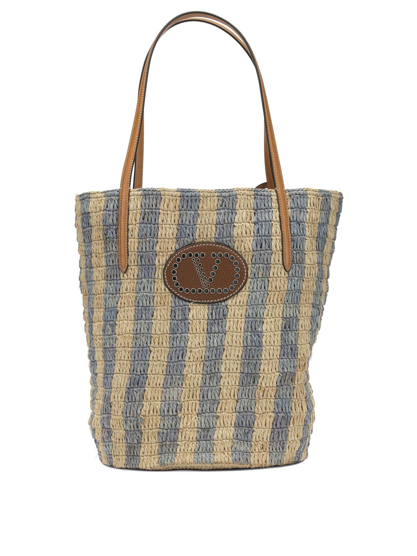 Valentino Vlogo Raffia Medium Shoulder Bag Size ONE SIZE - 1 Thumbnail