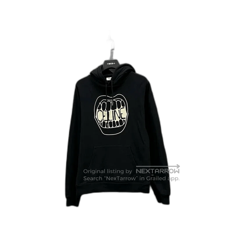 Celine Celine Logo Print Hoodie in Black. Size US M / EU 48-50 / 2 - 1 Thumbnail