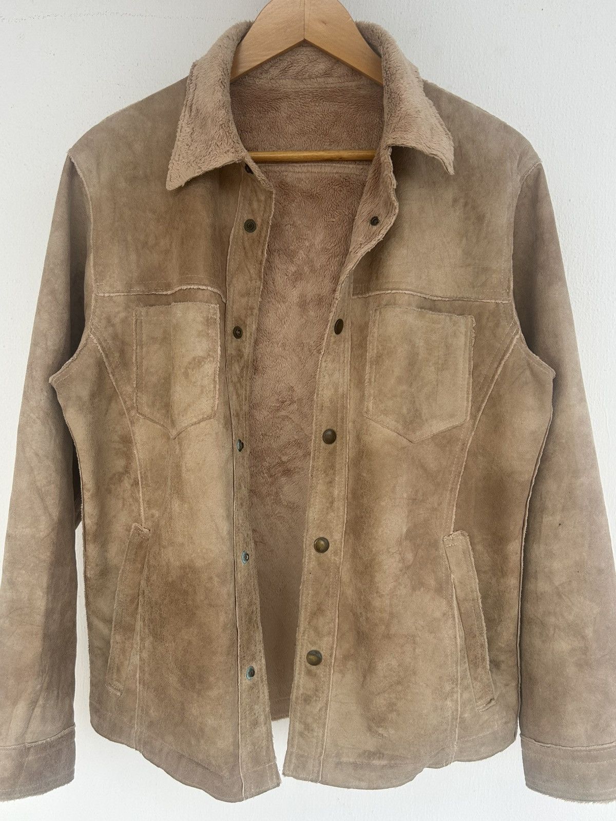 Tete Homme Tete Homme Japan Vintage Suede Brown Shirt Size US M / EU 48-50 / 2 - 6 Thumbnail