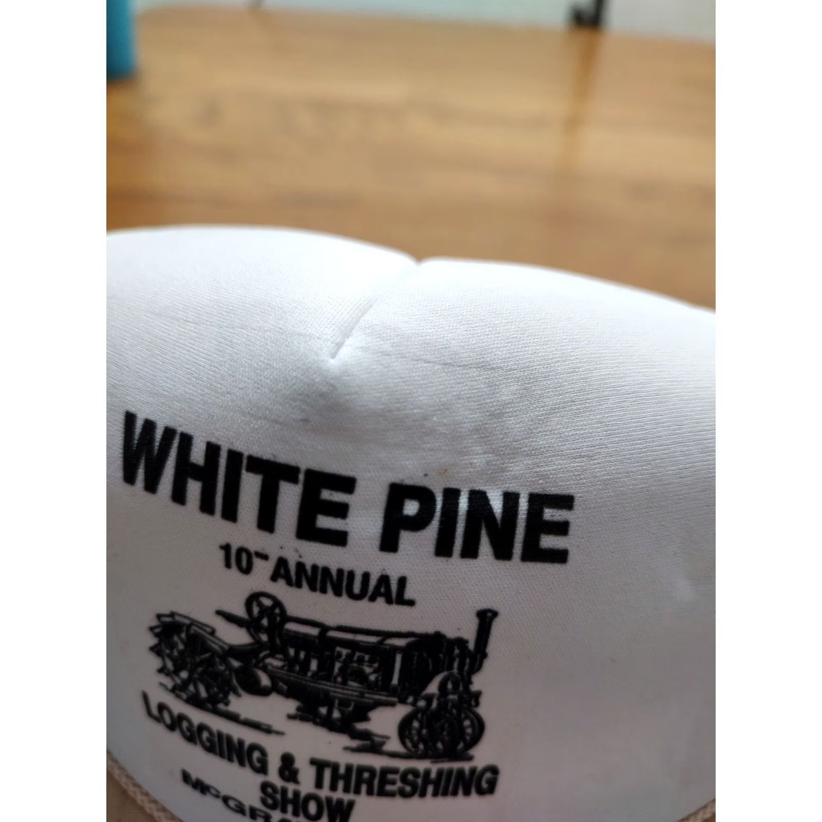 Roper VINTAGE Beige Rope Cap Snap Back Logo Tractor Wood Trucker Hat 90s 80s Mens Size ONE SIZE - 2 Thumbnail