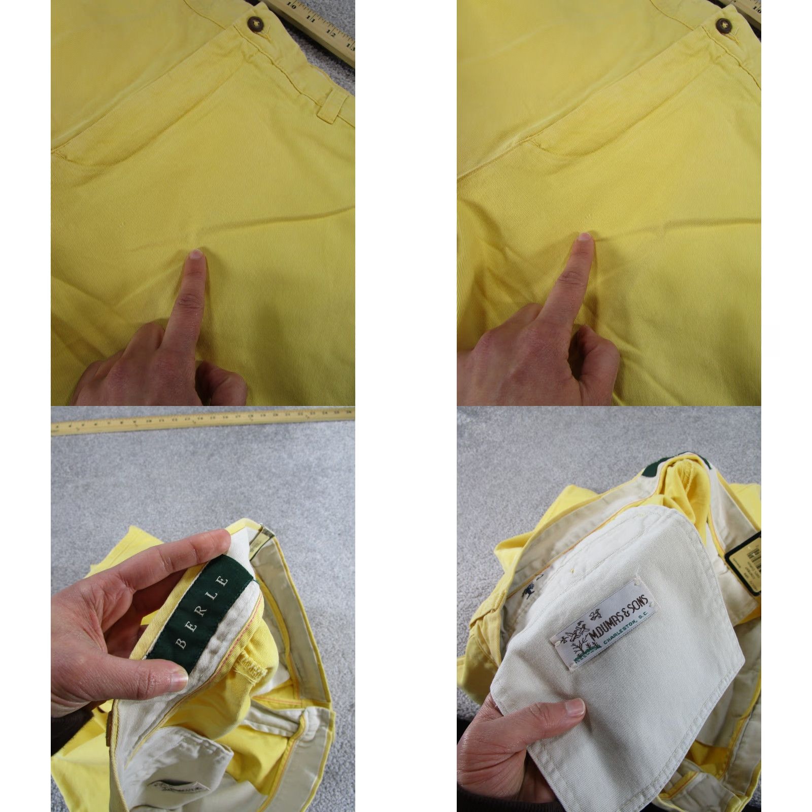 Berle Berle Shorts Mens 38 Yellow Cotton Chinos NEW Size US 38 / EU 54 - 8 Thumbnail