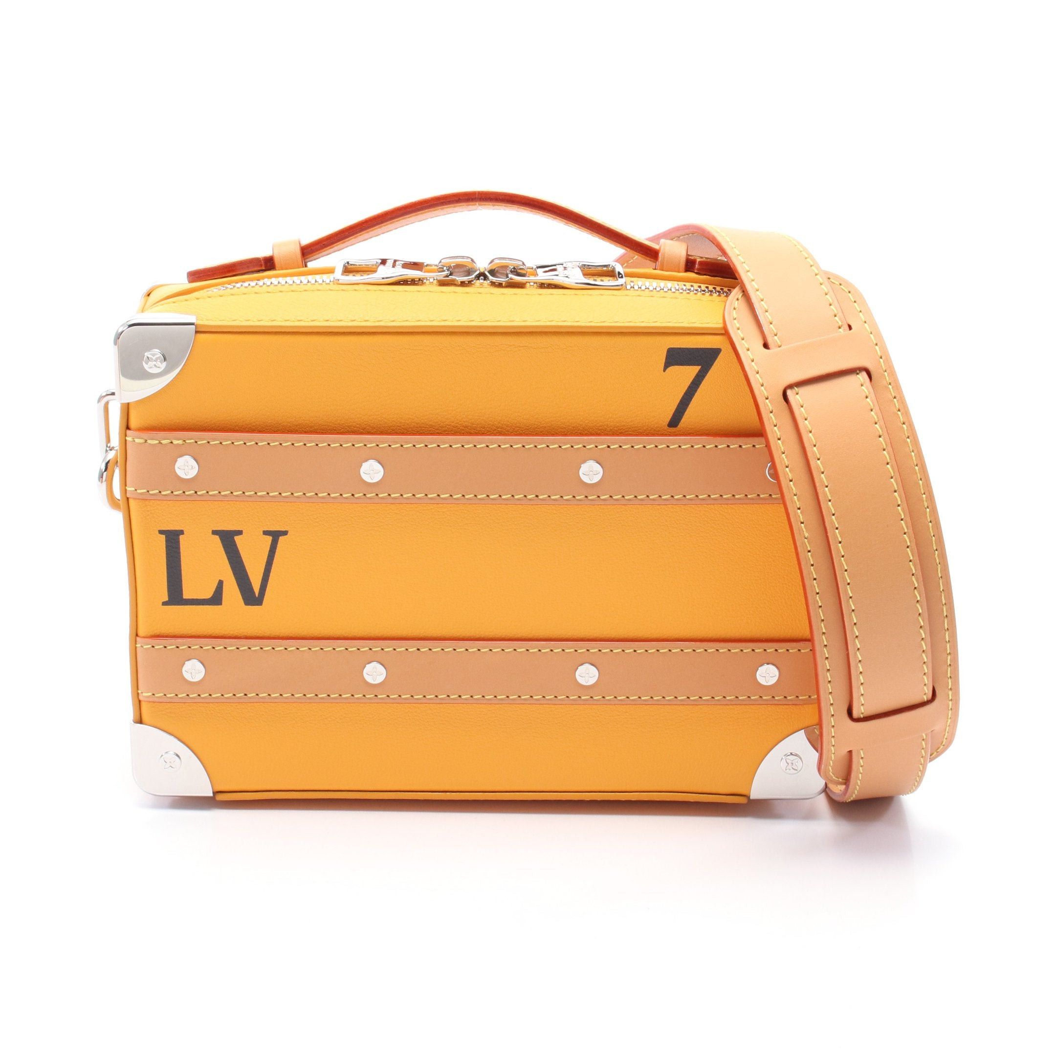 Louis Vuitton Soft Trunk Saffron Shoulder Bag Leather Orange, Men's
