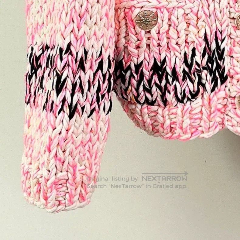 Chanel Chanel 20S Roof Series Pink Thick Line Knitted Cardigan co Size XS / US 0-2 / IT 36-38 - 5 Thumbnail