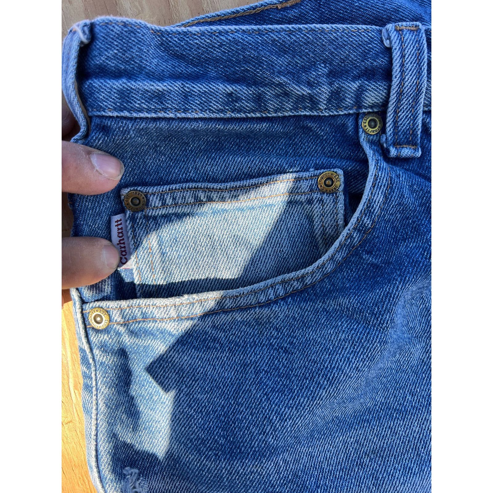 Carhartt Carhartt Jeans Mens 34x36 Blue Denim Work Pants relaxed Fit Size US 34 / EU 50 - 8 Thumbnail