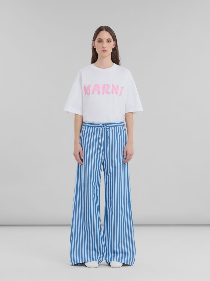 Marni oc11z0525 Striped Wide Leg Trousers in Blue Size 27" / US 4 / IT 40 - 2 Thumbnail