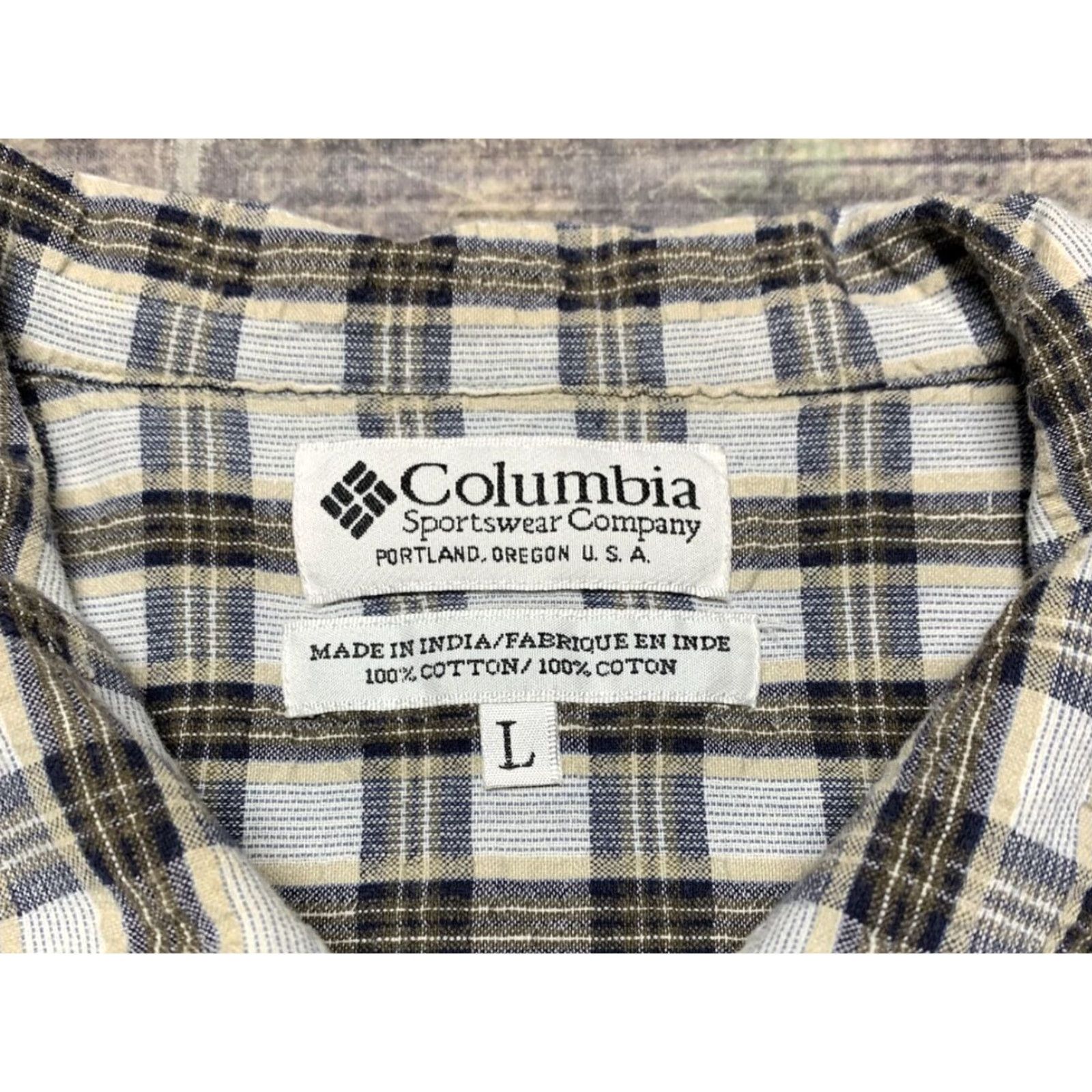 Vintage Columbia Shirt Men Button-Up Casual Plaid Short Sleeve Blue Brown Cream USA Sportswear Size L Size US L / EU 52-54 / 3 - 2 Thumbnail