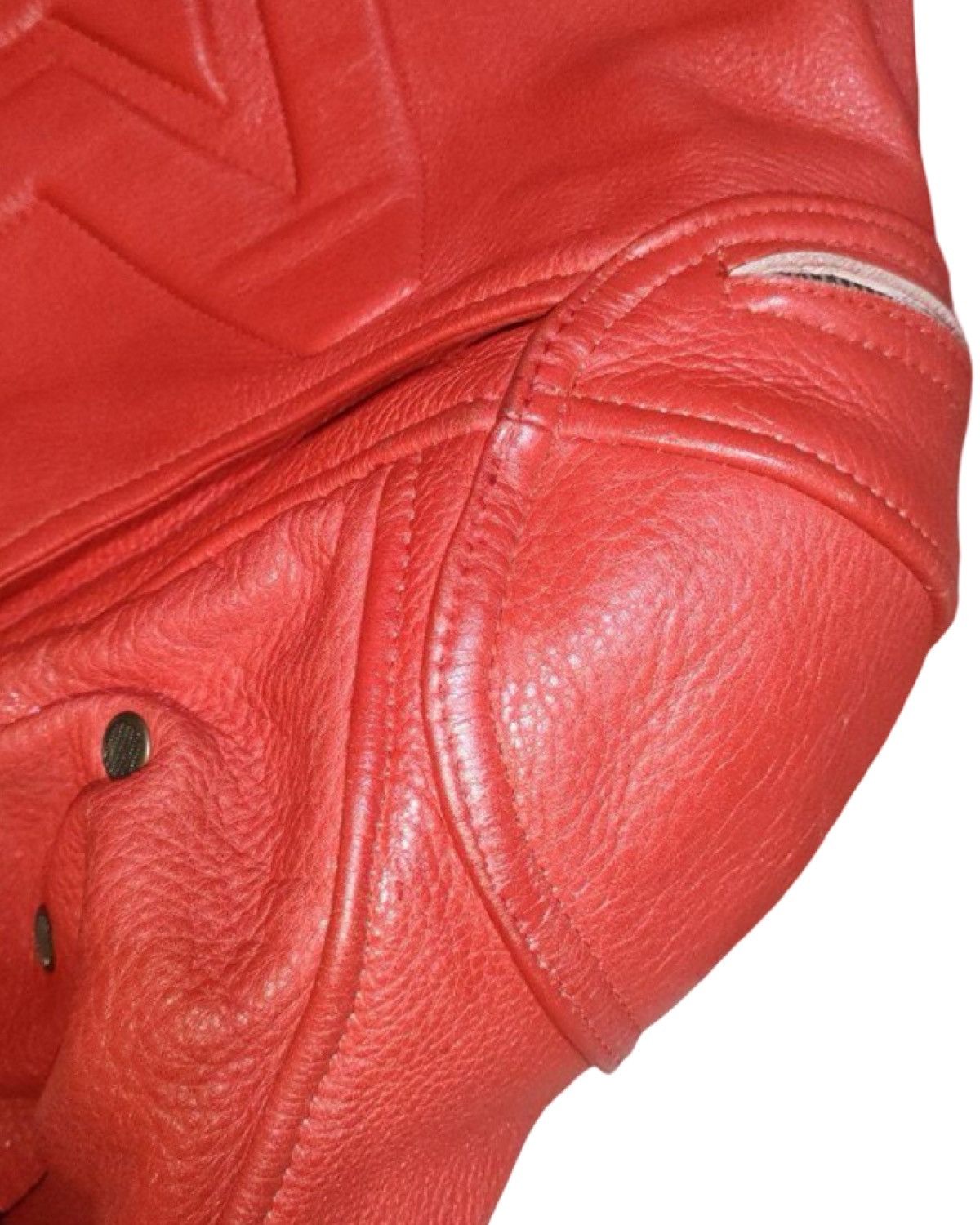 Kadoya Black Star God Speed Genuine Red Leather Crop Biker Jacket Size US M / EU 48-50 / 2 - 15 Thumbnail