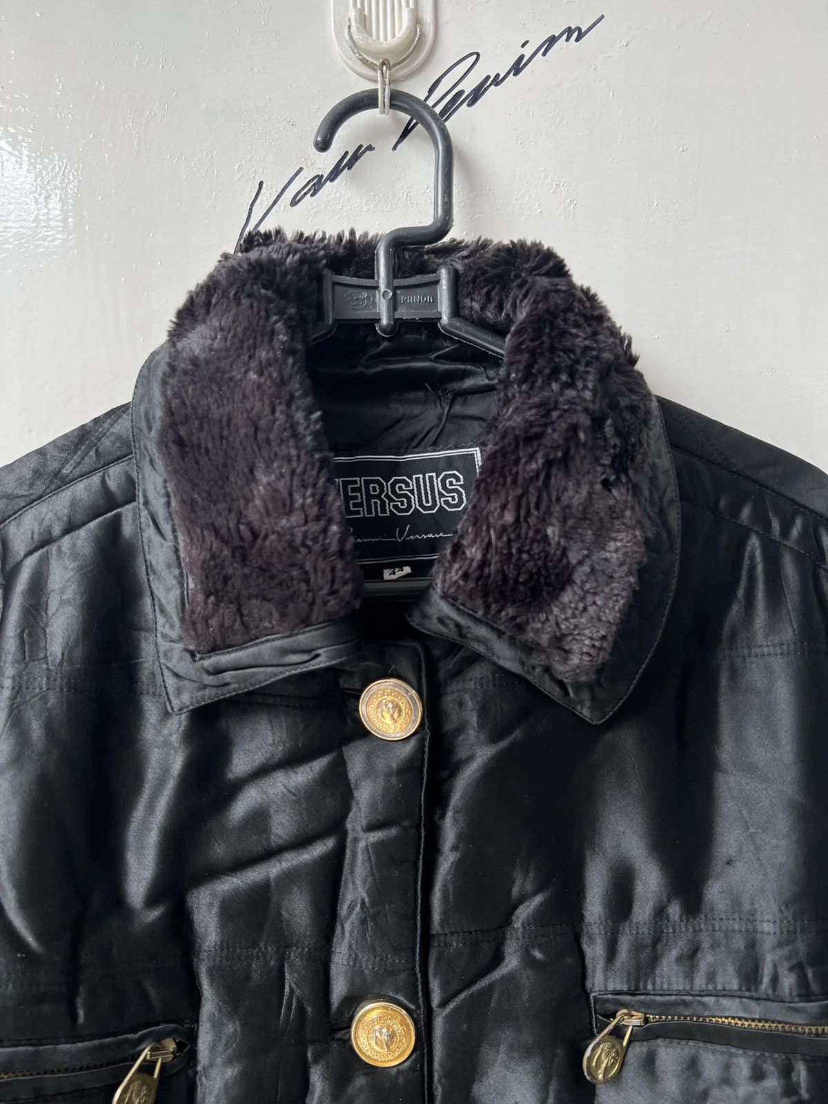 Versus Versace VERSUS Gianni Versace Black Faux Fur Jacket Size US L / EU 52-54 / 3 - 4 Thumbnail