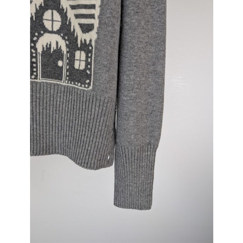 Thom Browne o1rshd1 Holiday Scenery Wool Crew Neck Sweater in Light Grey Size US XXL / EU 58 / 5 - 5 Thumbnail