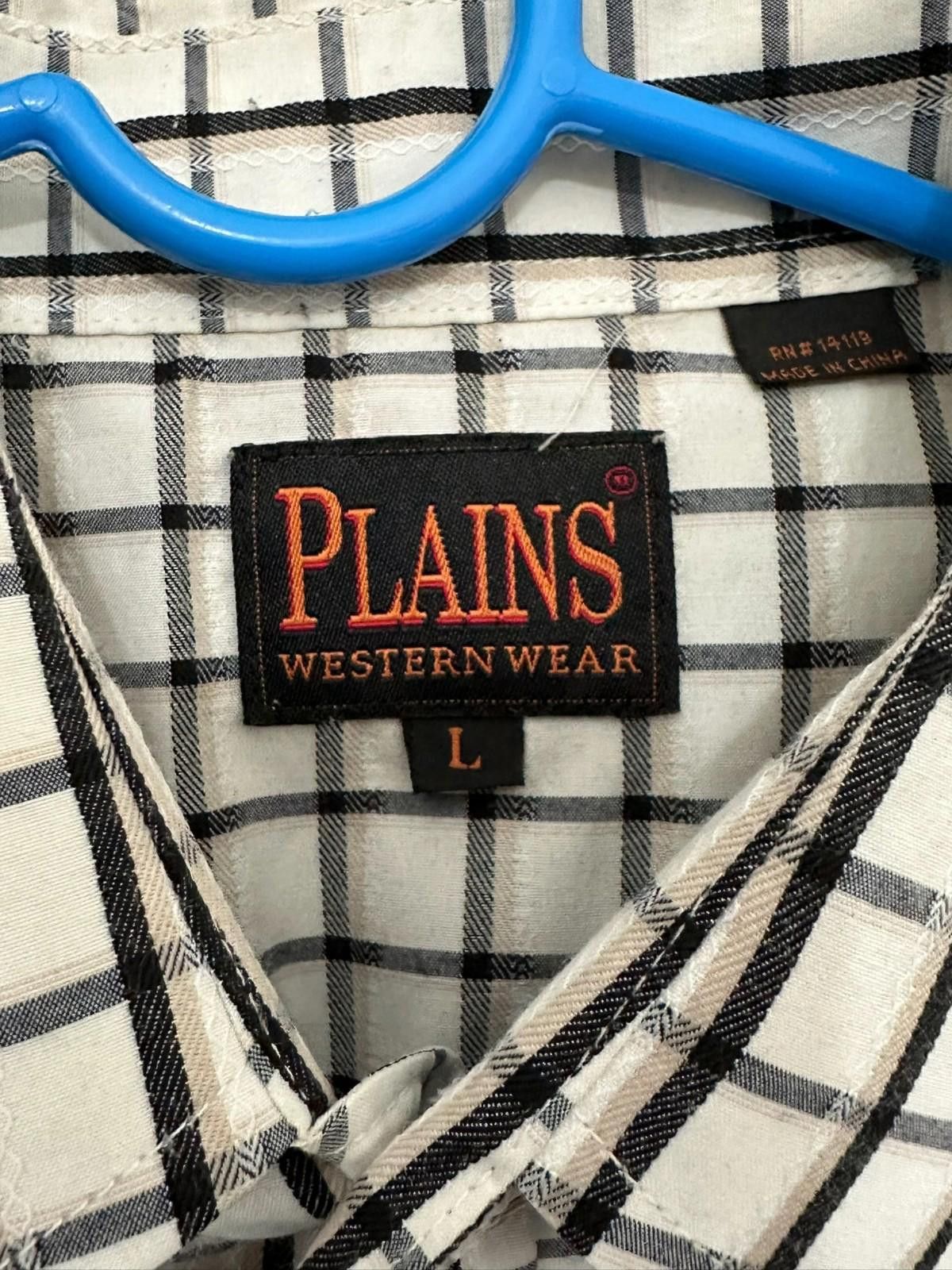 Plain Gravy PLAINS Western Shirt L | Black Plaid | Cowboy Style Size US L / EU 52-54 / 3 - 6 Thumbnail