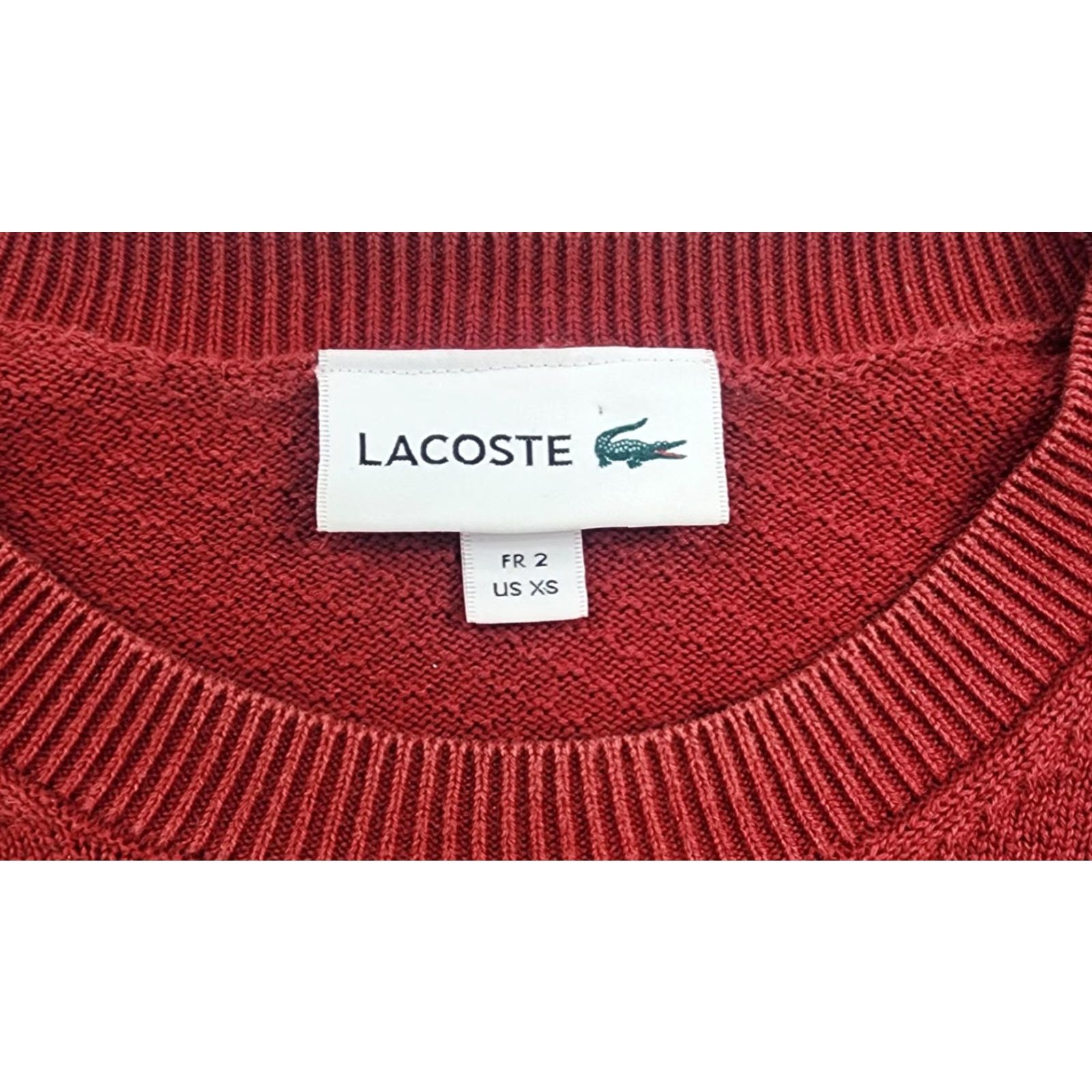 Lacoste Lacoste Sweater Mens XS Red Crewneck Pullover Knit Chest Pocket Logo Size US XS / EU 42 / 0 - 5 Thumbnail