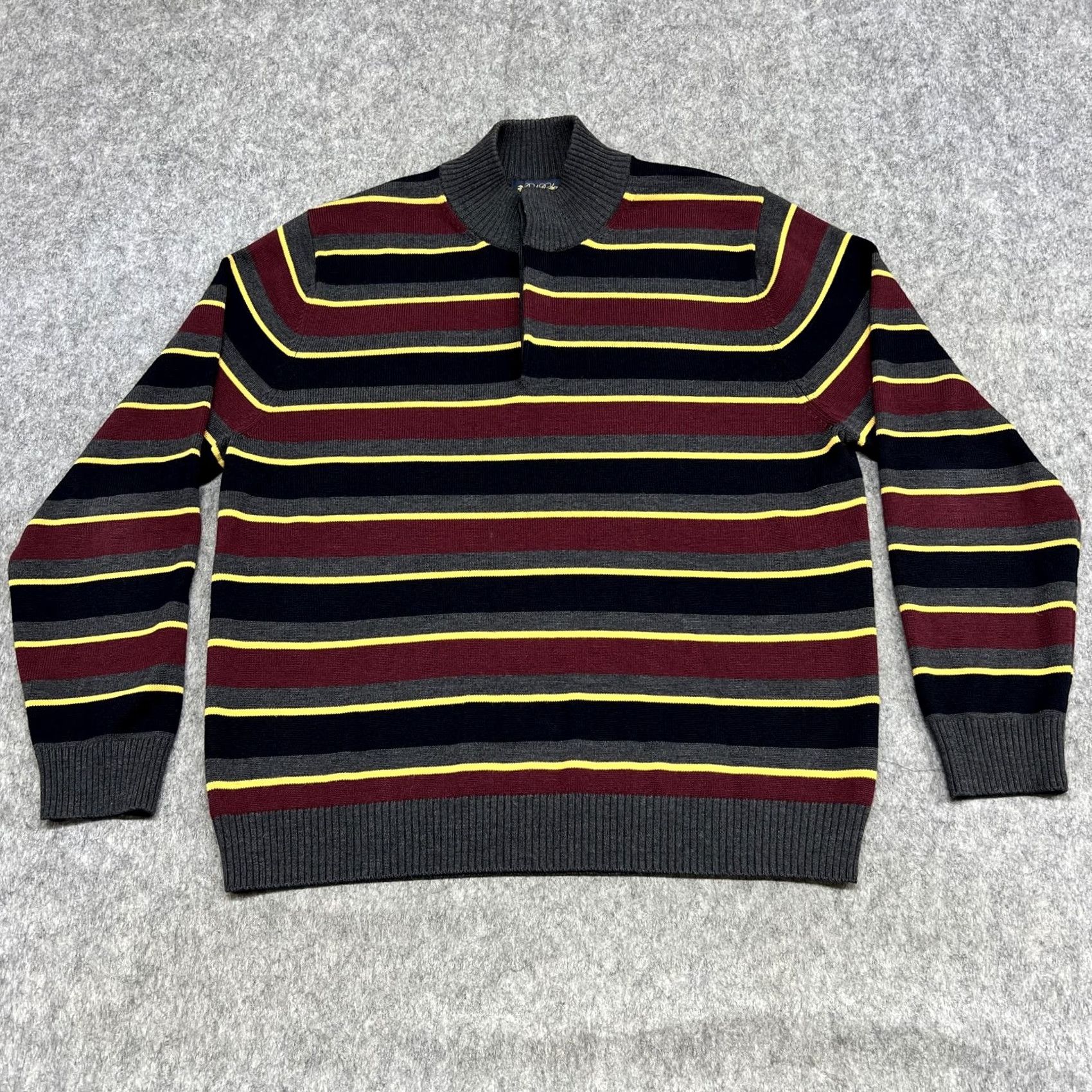 Brooks Brothers Brooks Brothers Sweater Mens XL Striped Mock Neck Henley Wool Size US XL / EU 56 / 4 - 2 Thumbnail