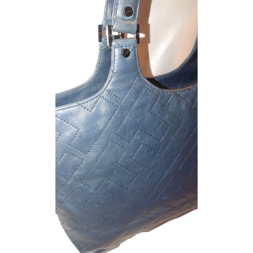 Tory Burch Tory Burch T Monogram Quilted Leather Bag in Blue Slate Size ONE SIZE - 4 Thumbnail