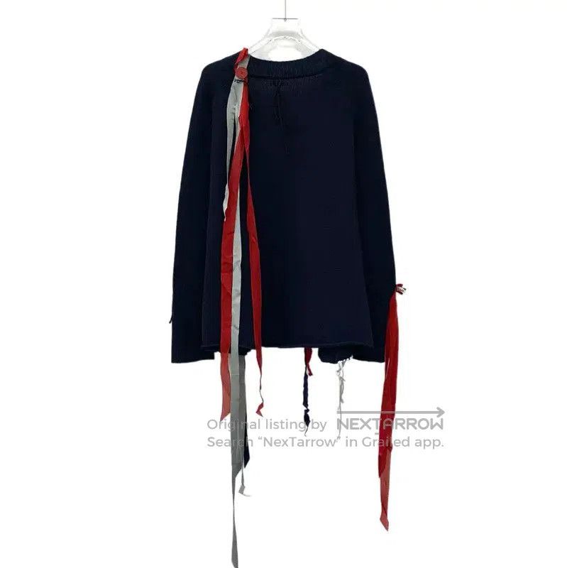 Loewe Loewe Women's Navy Wool Knit Top with Ribbons . Size XS / US 0-2 / IT 36-38 - 2 Thumbnail