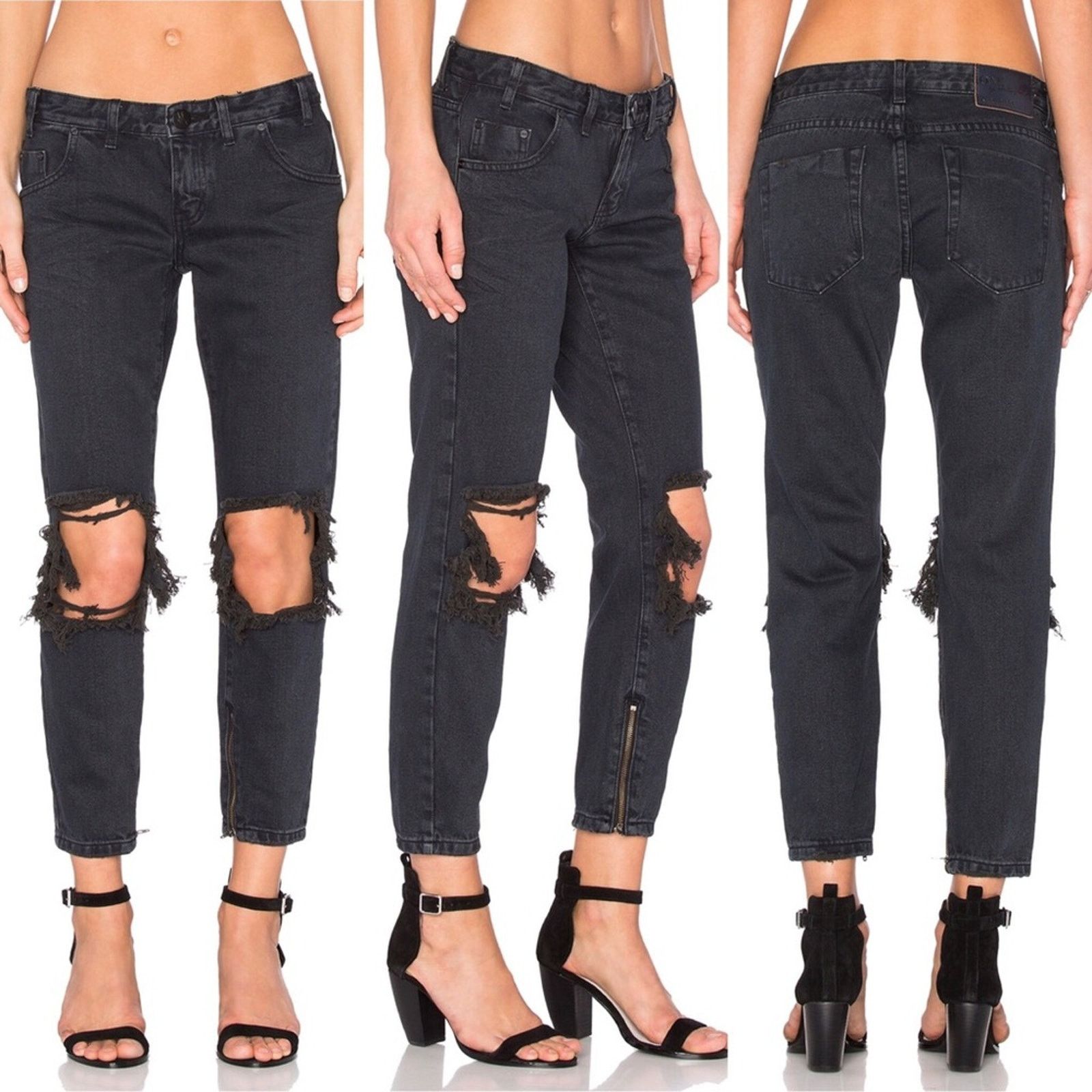 One Teaspoon One Teaspoon Fox Black FreeBird Skinny Leg Jean 26 Size 26" / US 2 / IT 38 - 1 Thumbnail