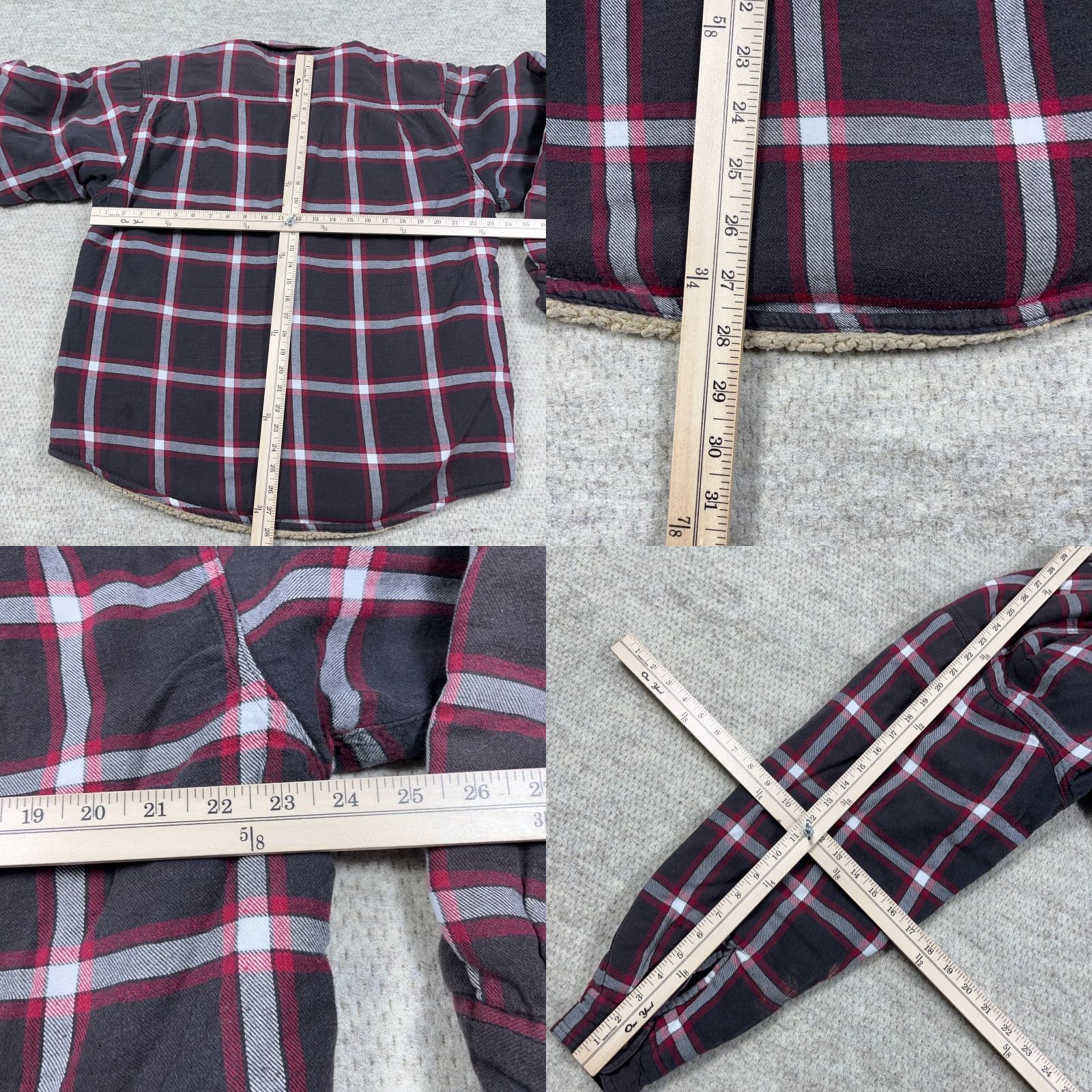 Wrangler Wrangler Jacket Shacket XL Gray Plaid Flannel Lined Cotton Polyester Pocket Casual Workwear Mens Size US XL / EU 56 / 4 - 9 Thumbnail