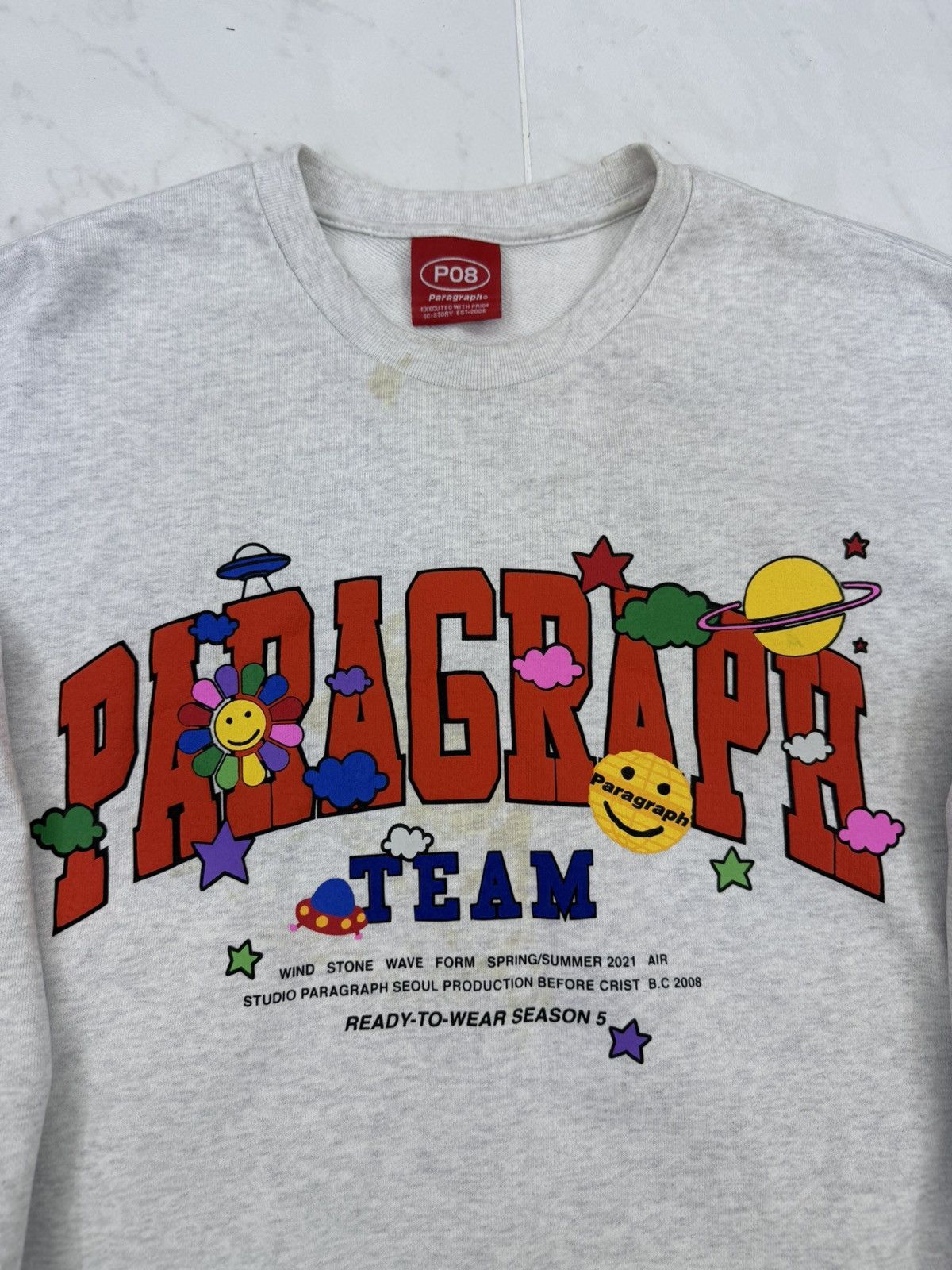 Japanese Brand PARAGRAPH Multi Graphic Logo Murakami Baggy Fit Sweatshirt Size US L / EU 52-54 / 3 - 4 Thumbnail