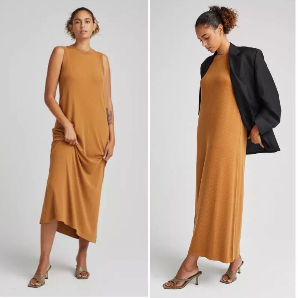 Richer Poorer Richer Poorer Ribbed Mock Neck Sleeveless Maxi Dress Woodgra Size XL / US 12-14 / IT 48-50 - 1 Thumbnail