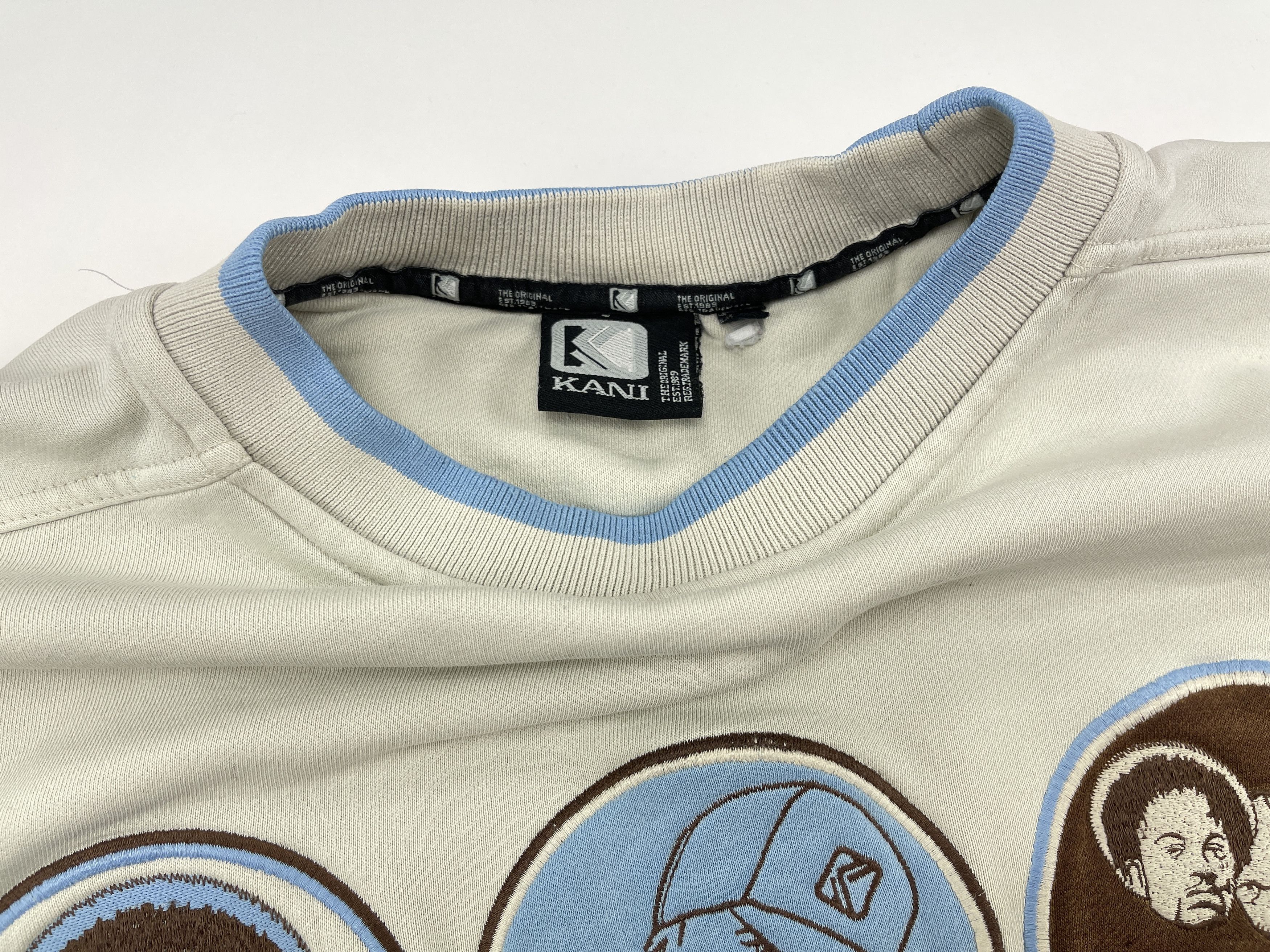 Karl Kani KARL KANI sweatshirt, beige, vintage Kani Faces, 90s size XL Size US XL / EU 56 / 4 - 10 Thumbnail