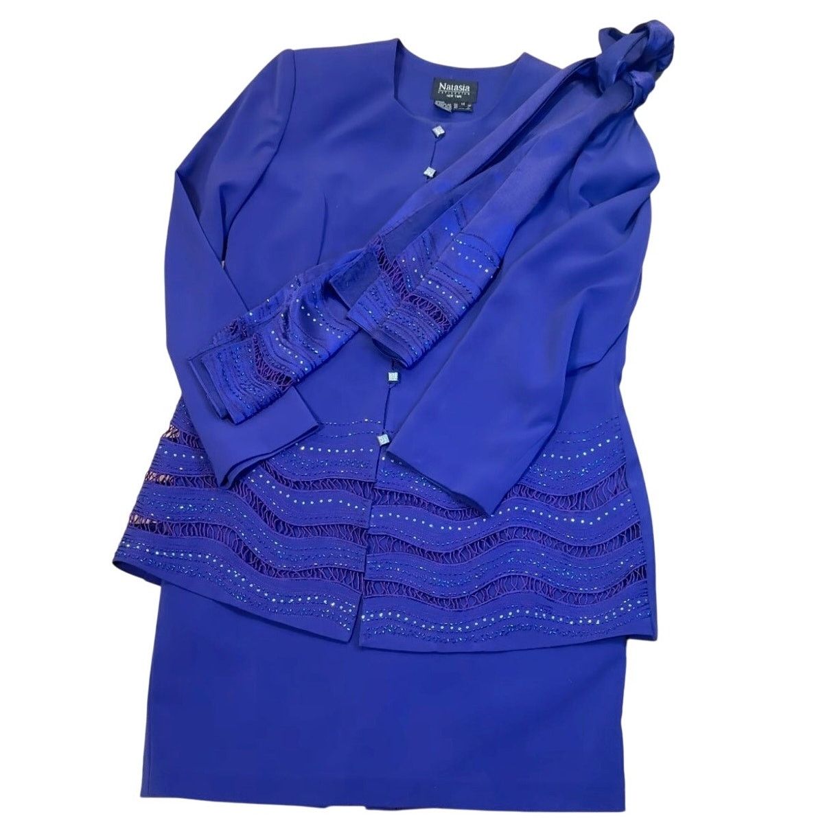 Natasha Zinko Natasia Vintage Suit Set Skirt Scarf jacket size 14 Size XL / US 12-14 / IT 48-50 - 1 Thumbnail