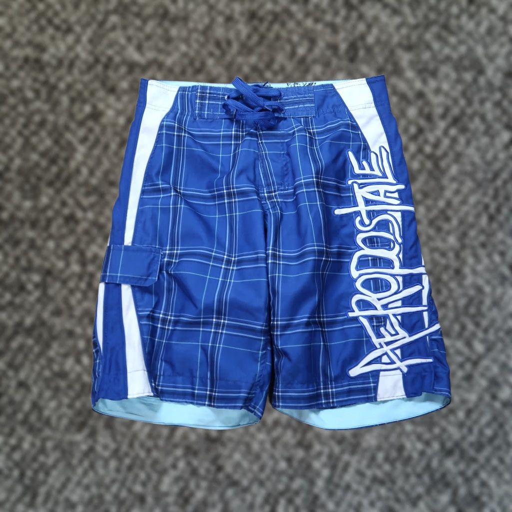 Vintage Aéropostale Board Shorts Men 29 Blue Swim Surf Skate 90s Drawstring Regular Mens Size US 29 - 1 Thumbnail