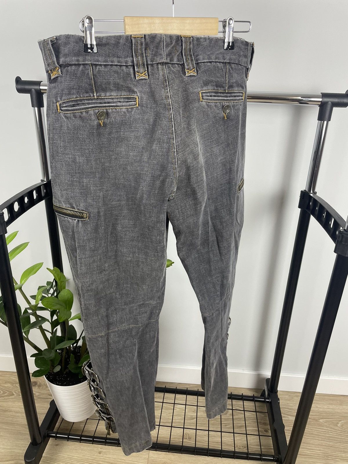 Dolce & Gabbana Dolce Gabbana denim Raw aw2002 Distressed Cargo Biker Laces Size 33" - 9 Thumbnail