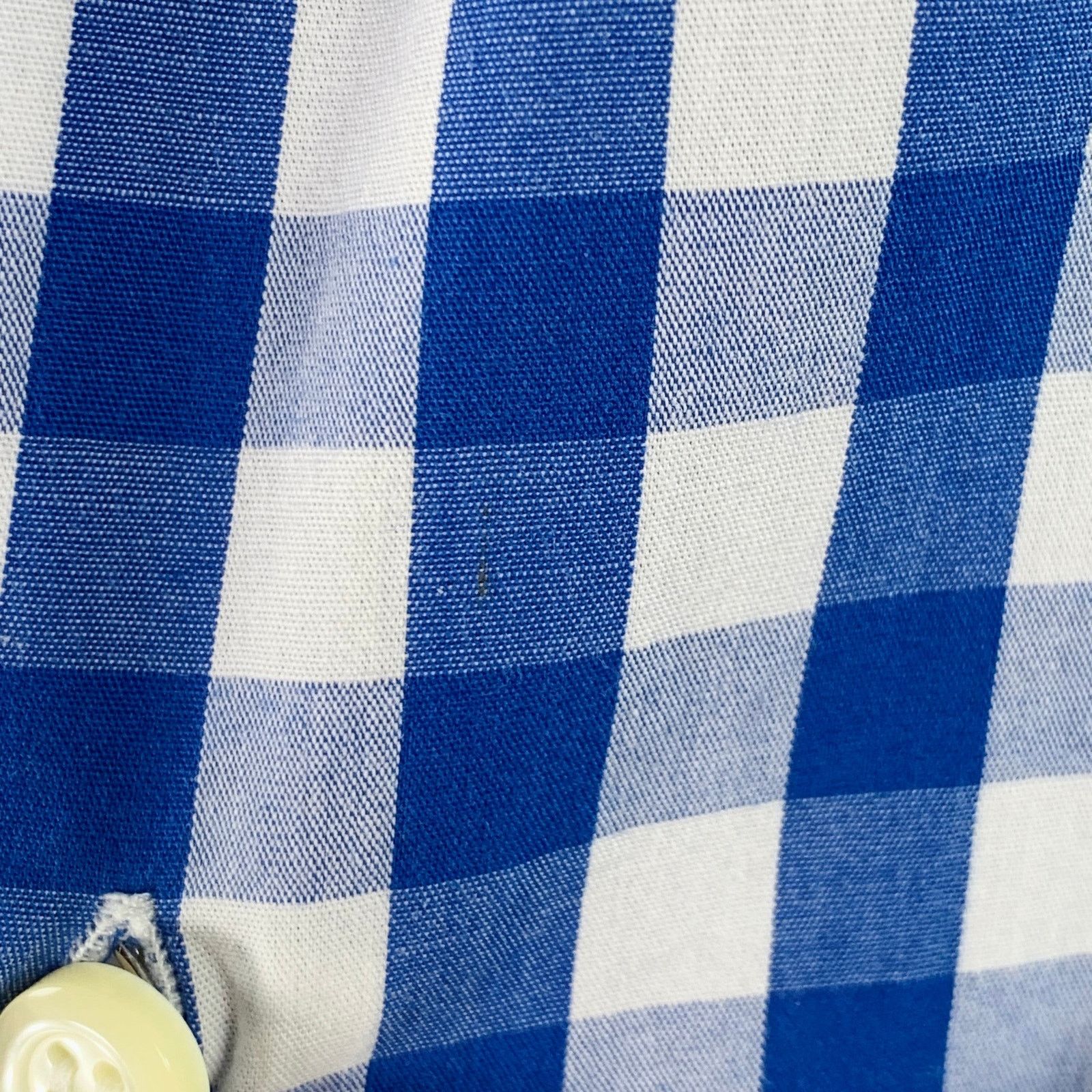 Eredipisano Blue White Checkered Cotton Spread Collar Long Sleeve Shirt Size US S / EU 44-46 / 1 - 5 Thumbnail