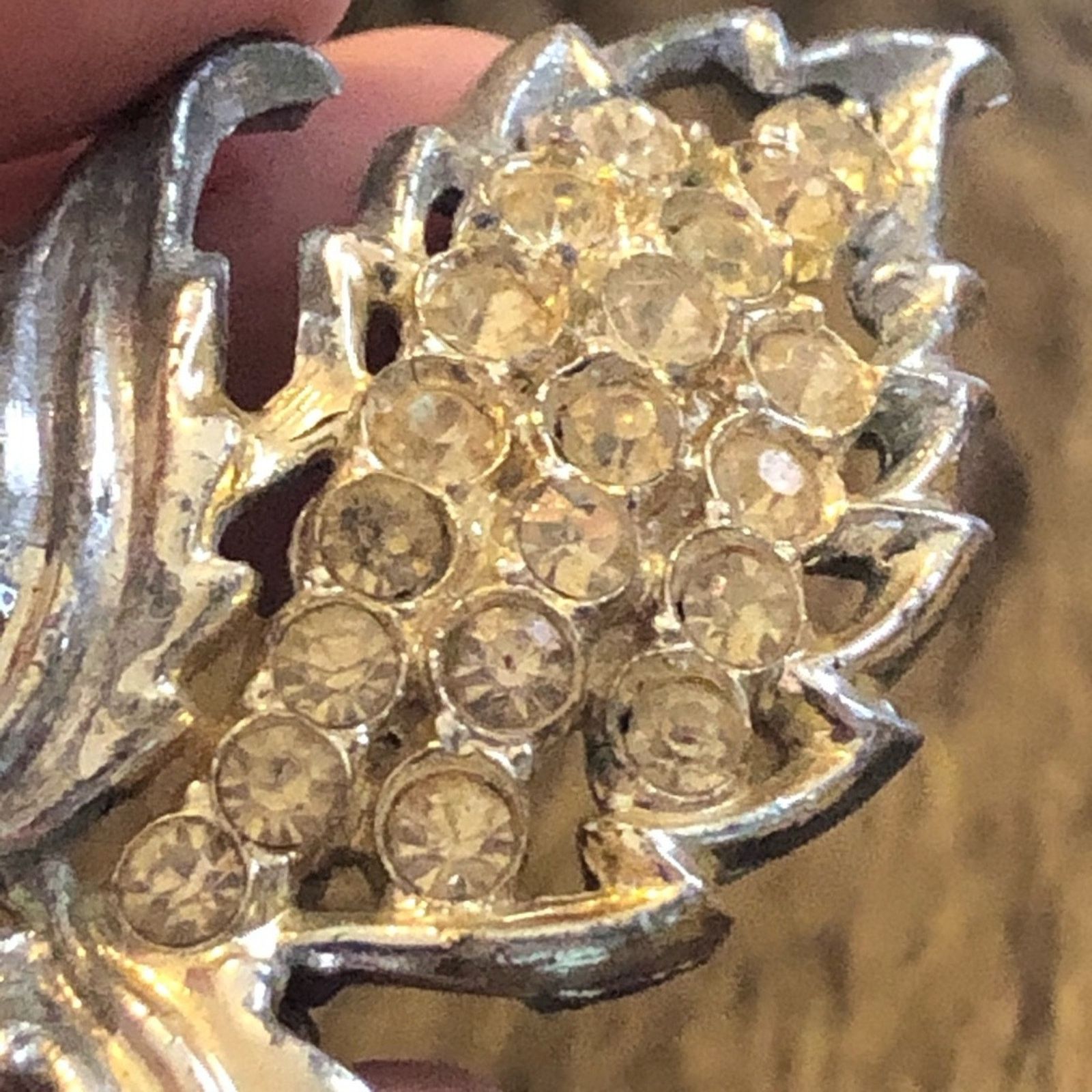 Vintage Vintage mid century rhinestone flower brooch Size ONE SIZE - 5 Thumbnail