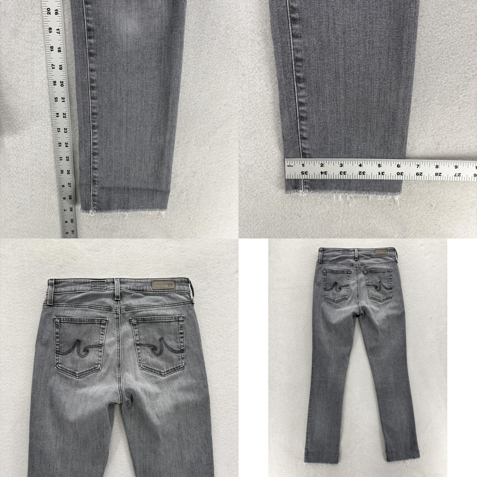 Vintage Adriano Goldschmied Jeans Womens 27 Slim Straight Mid Gray Stretch Denim 5-Pocket Rise Mid Rise 27in Inseam 29in Size 27" / US 4 / IT 40 - 8 Thumbnail