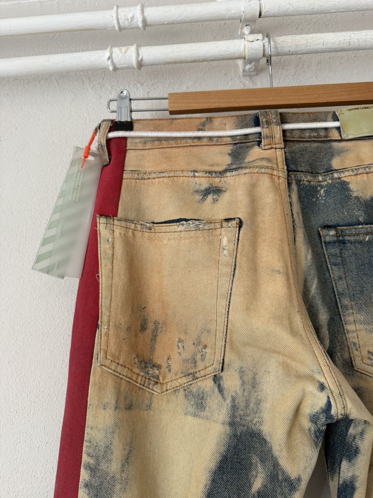 Off-White Bleached Side Stripe Jeans with Rope Belt Size US 31 - 11 Thumbnail