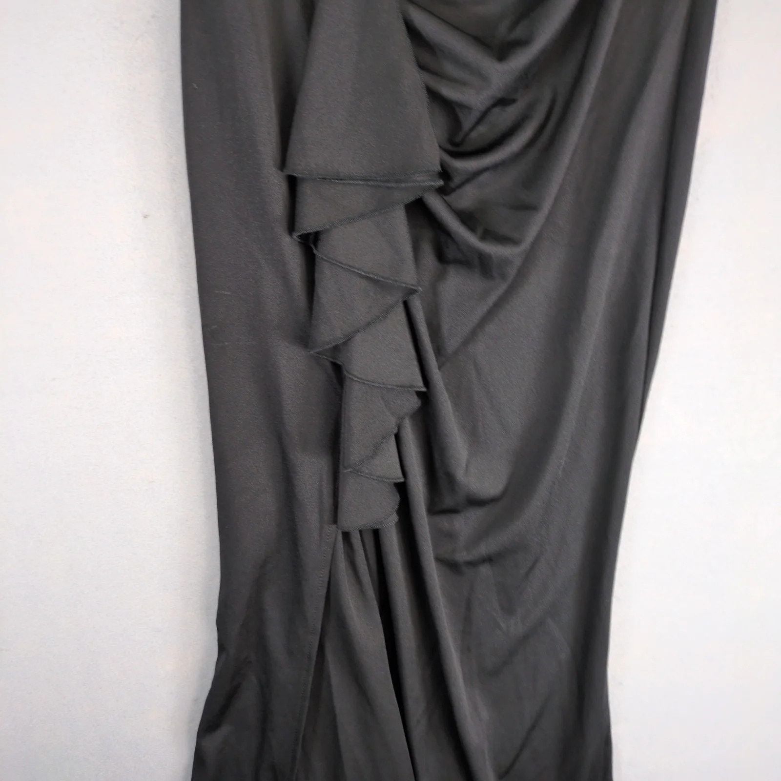 Other NWT Alisa Pan Black Satin Evening Dress Sz M Formal 30" Slit Size M / US 6-8 / IT 42-44 - 6 Thumbnail